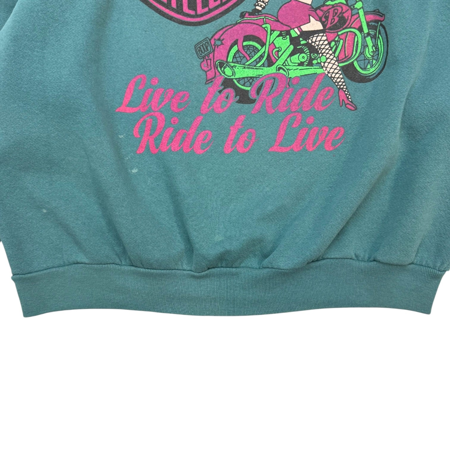 Vintage Harley Davidson Betty Boop Crewneck Green