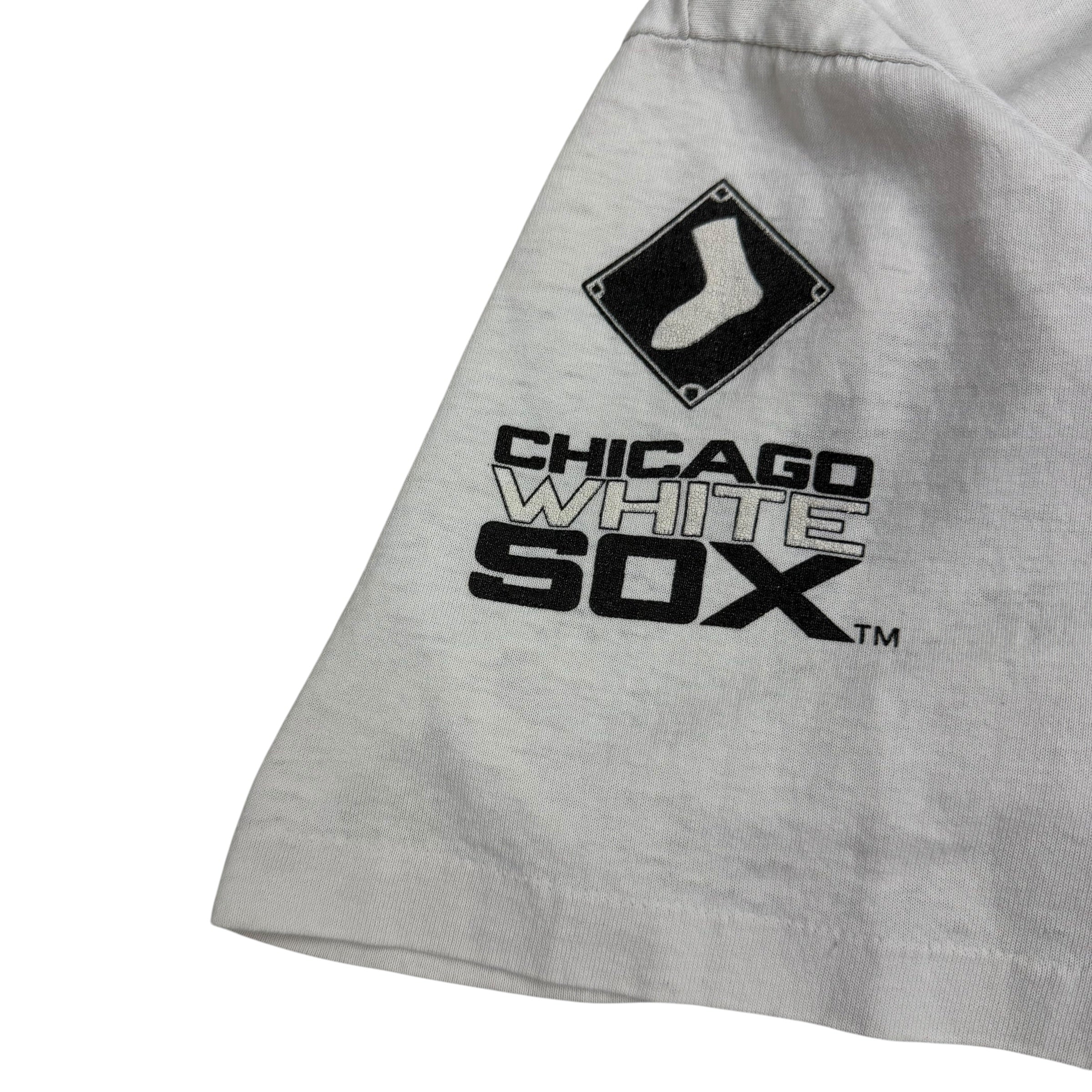 1991 Chicago White Sox Bulletin Athletic All Over Print Logo Tee White