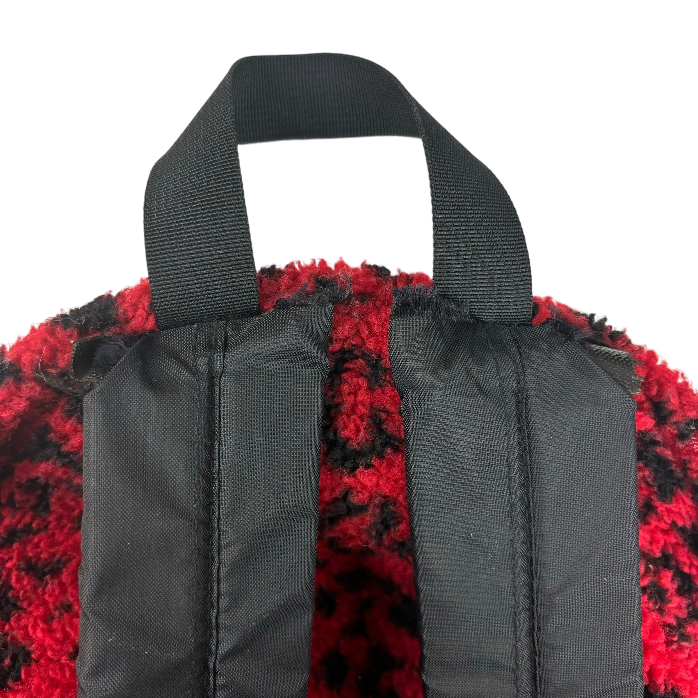 Supreme Leopard Fleece Backpack Red