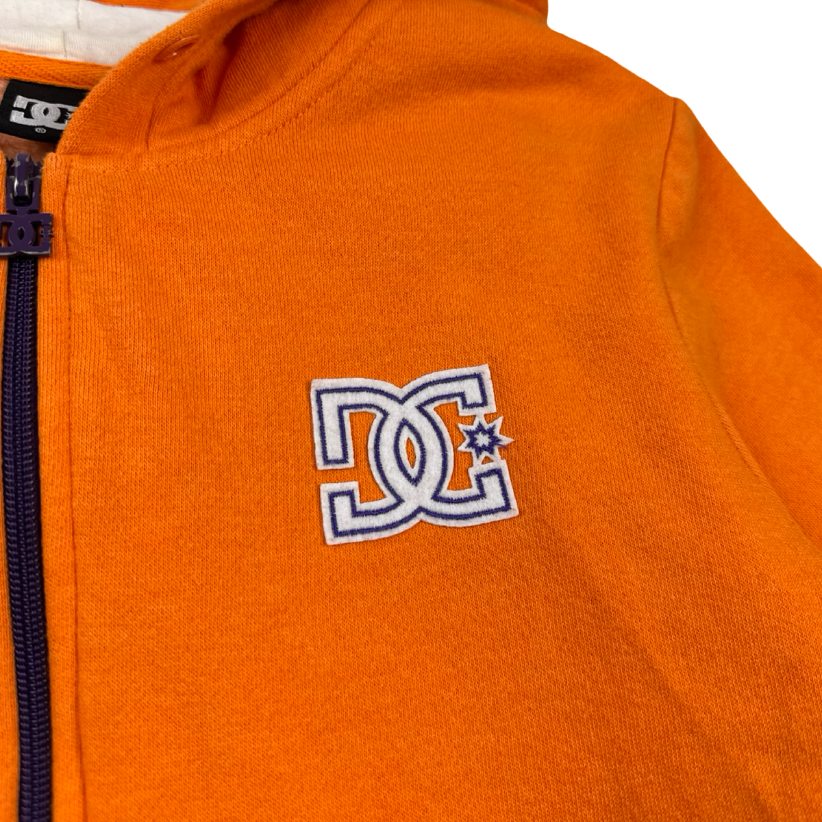 (W) Vintage Y2K DC Shoe Co. Zip Up Hoodie Orange