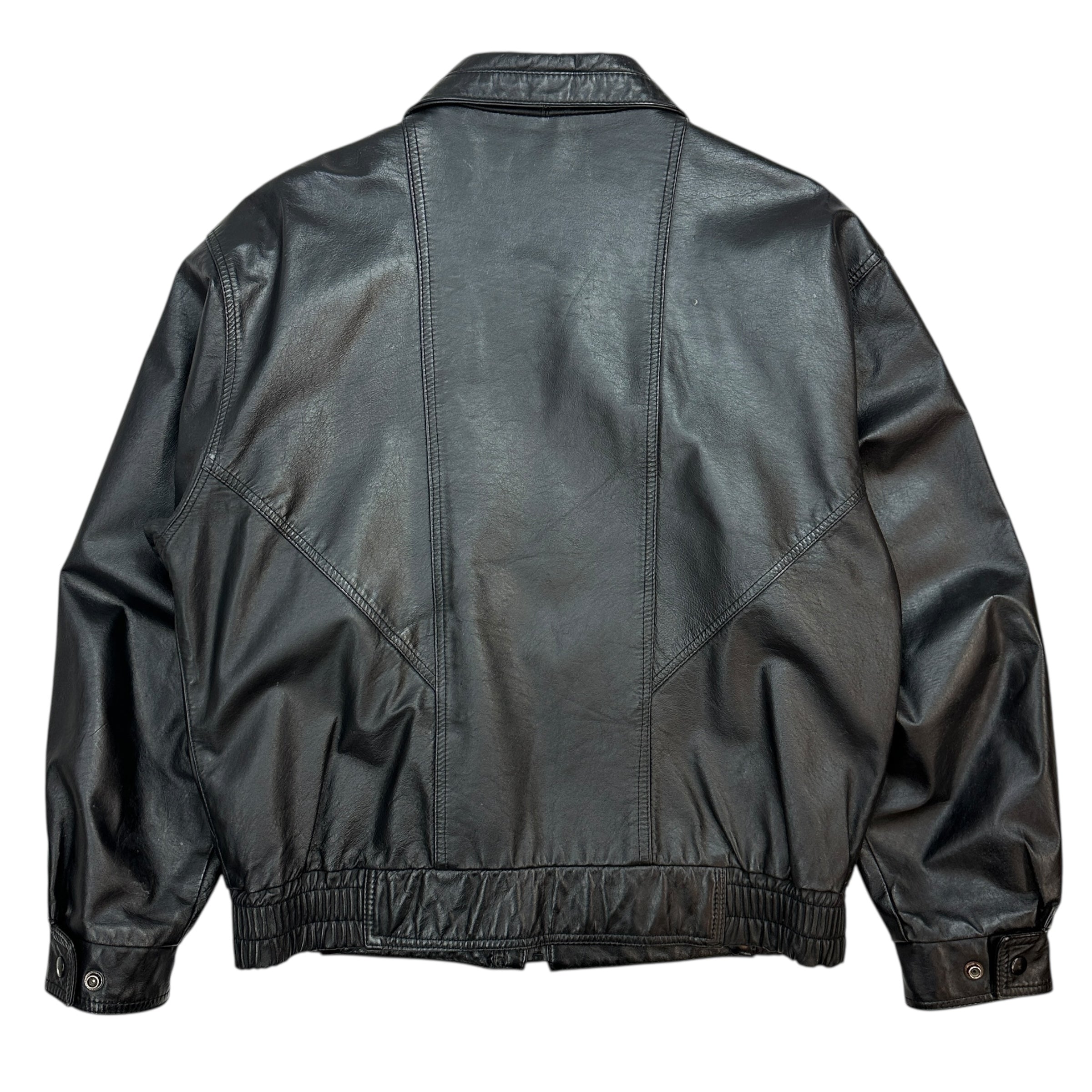 Vintage Leather De Soto Bomber Jacket Black
