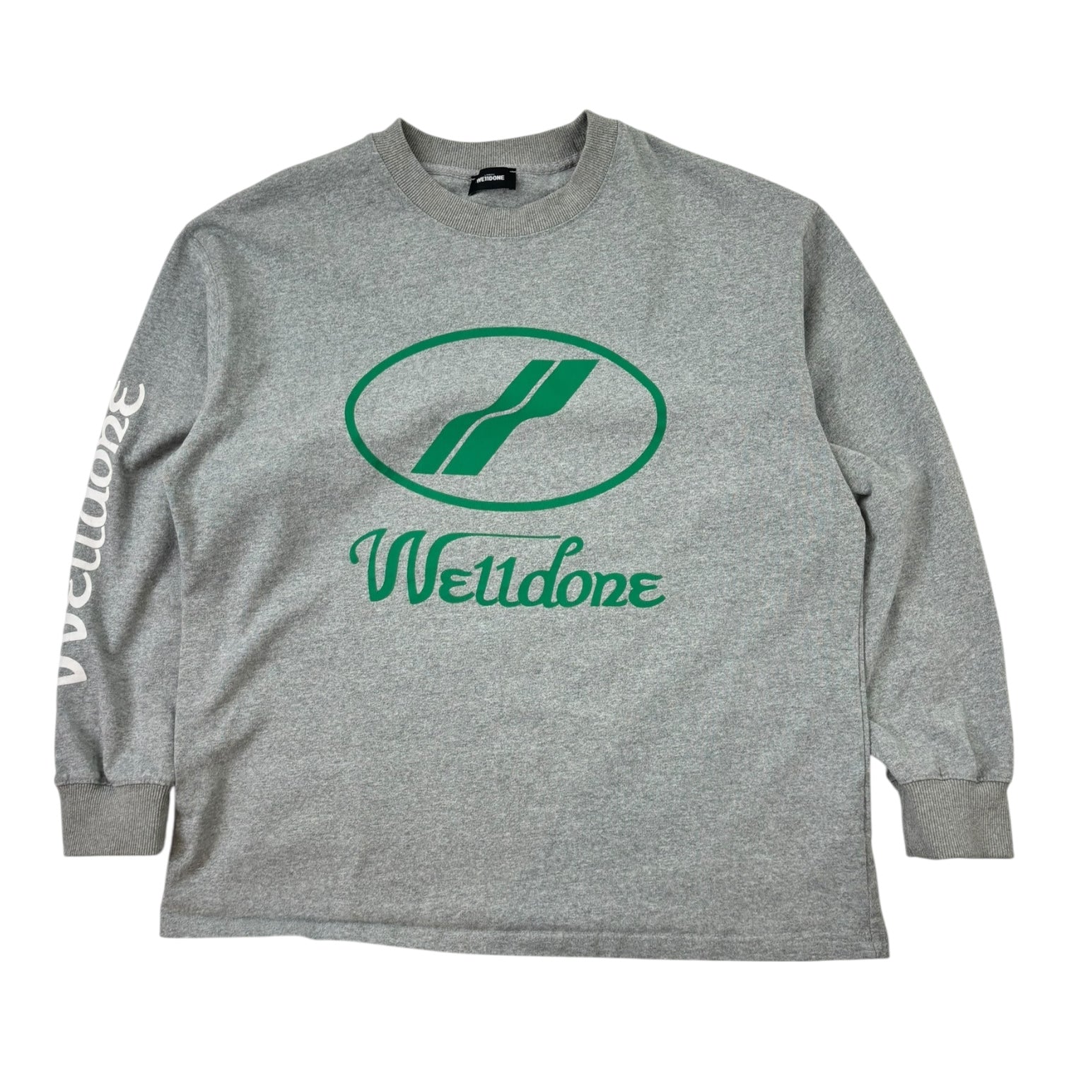 Welldone Print Logo Long Sleeve Shirt Grey