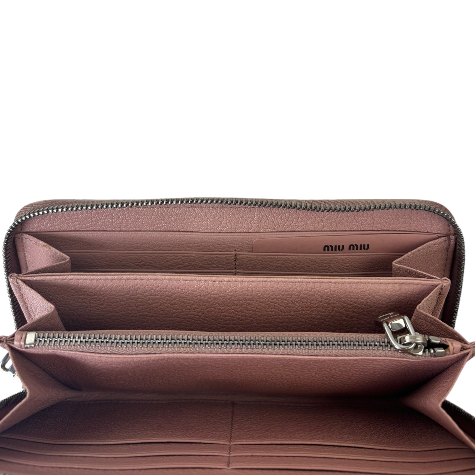 Miu Miu All Over Print Cat Long Wallet Pink