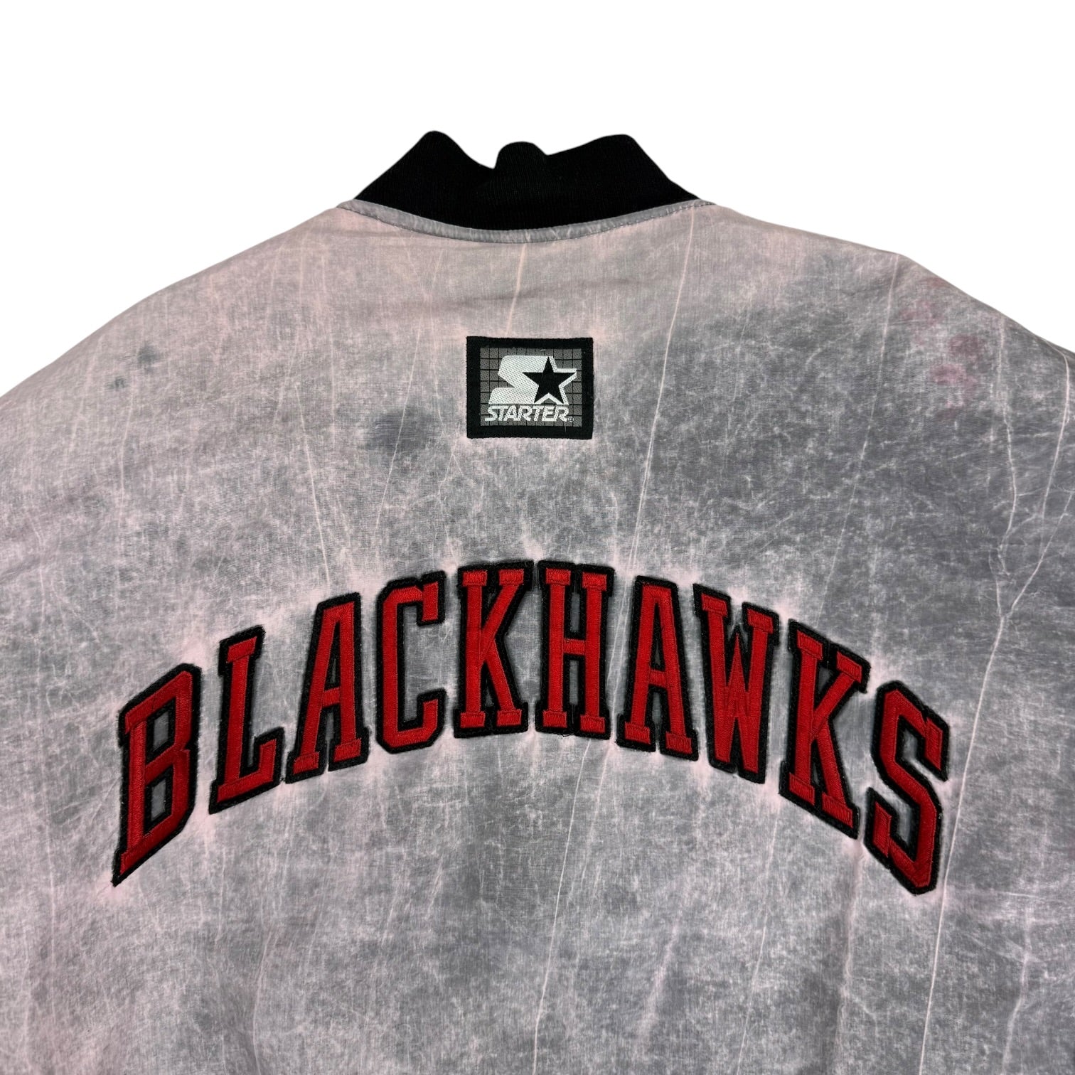 Vintage Starter Chicago Blackhawks Acid Wash Jacket Grey