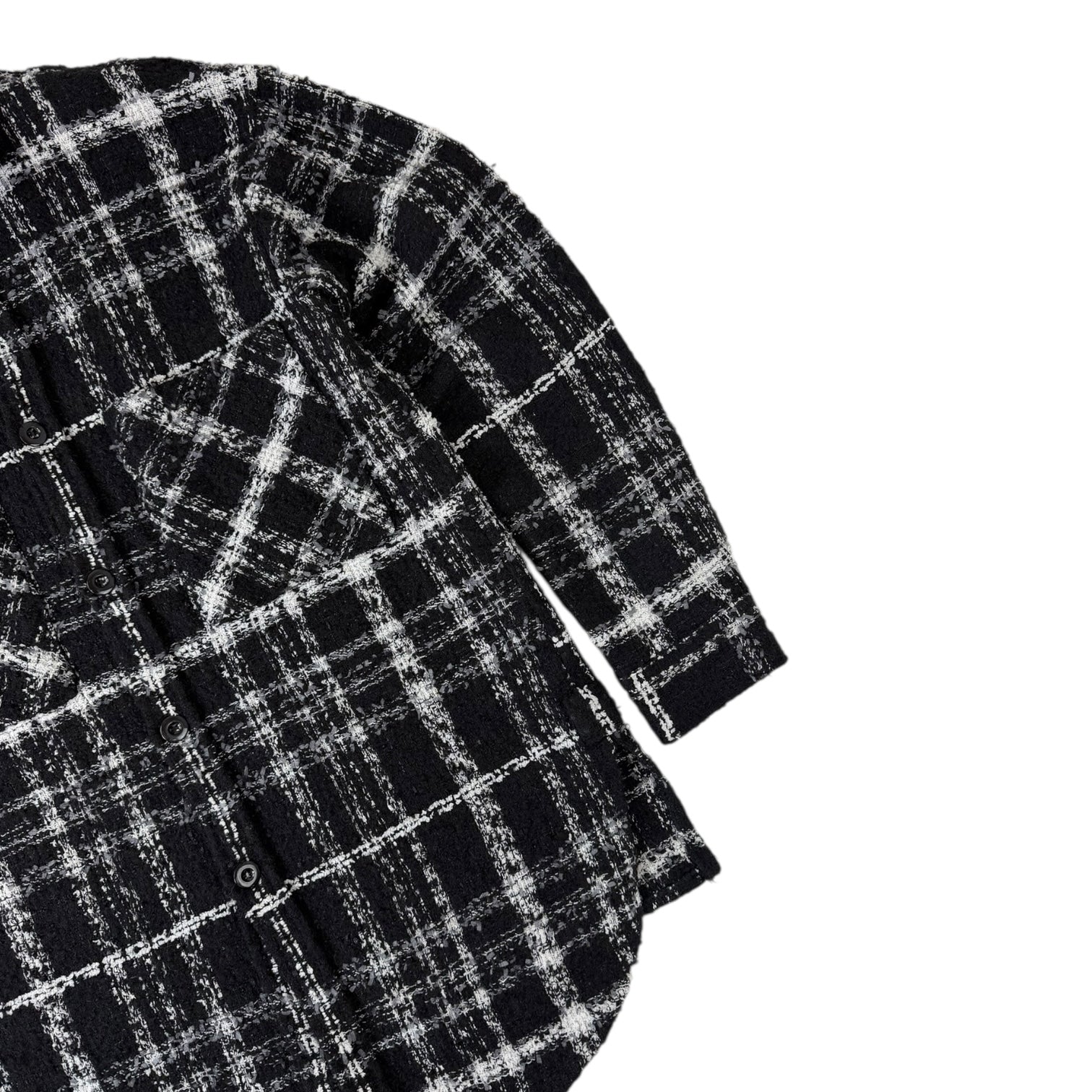 Faith Connexion SSENSE Exclusive Mohair Tweed Shirt Black/White