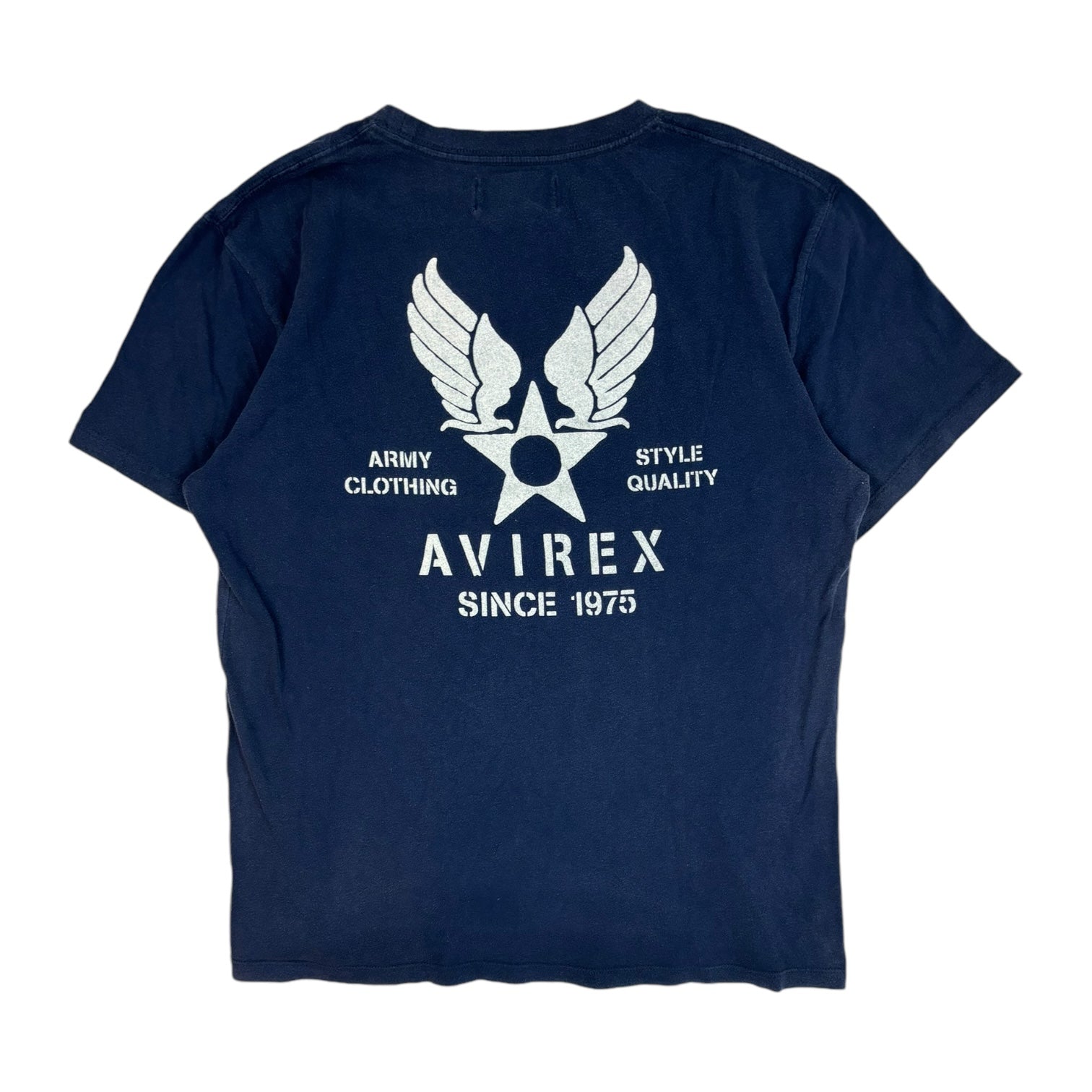 Vintage Y2K Avirex Logo T-Shirt Navy