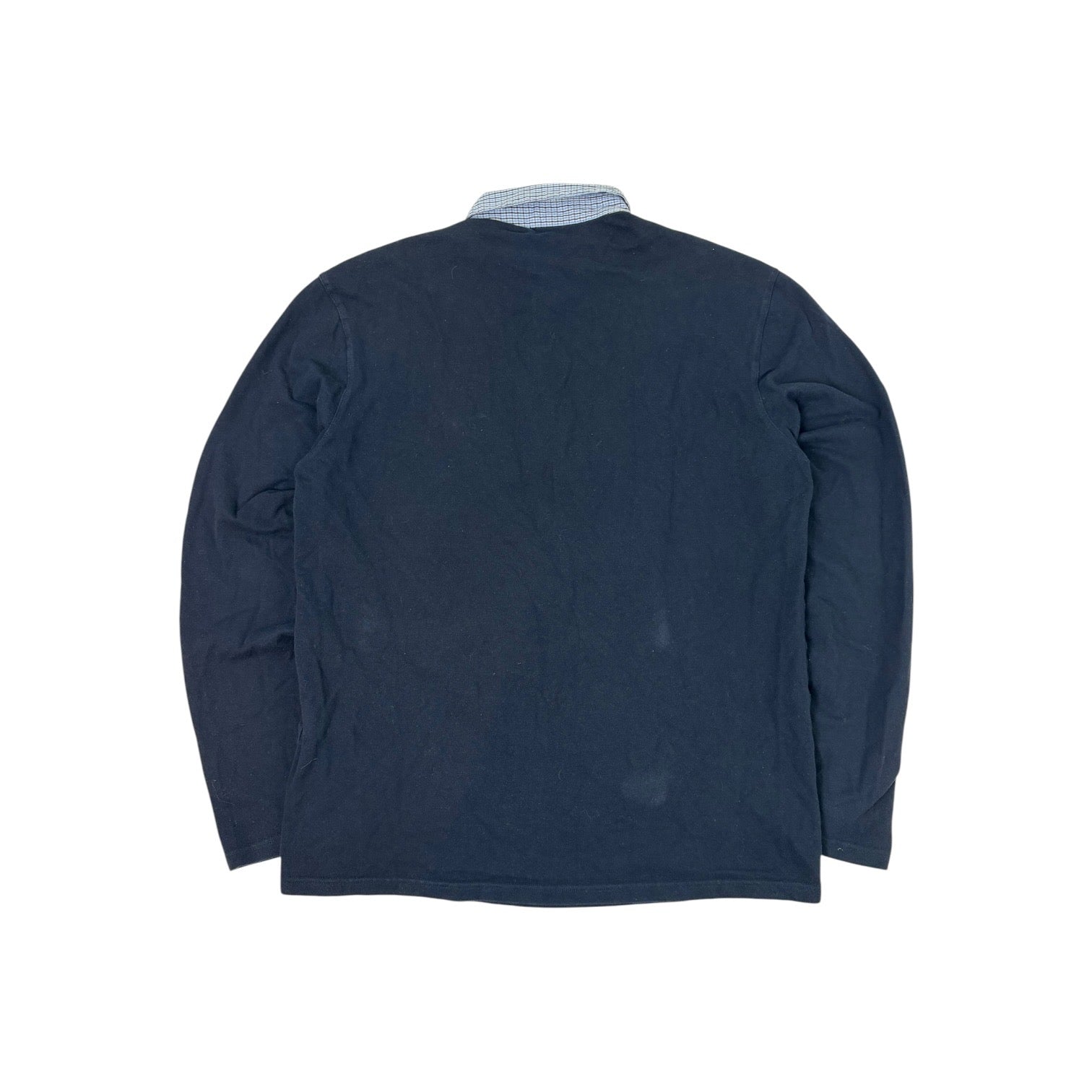 Moschino Peace Sign Pique Polo Long Sleeve Shirt Navy