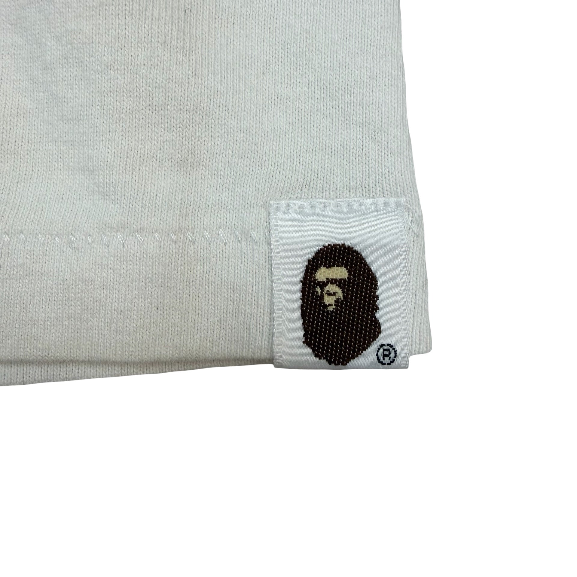 Bape Big Head Ape Logo Tee White