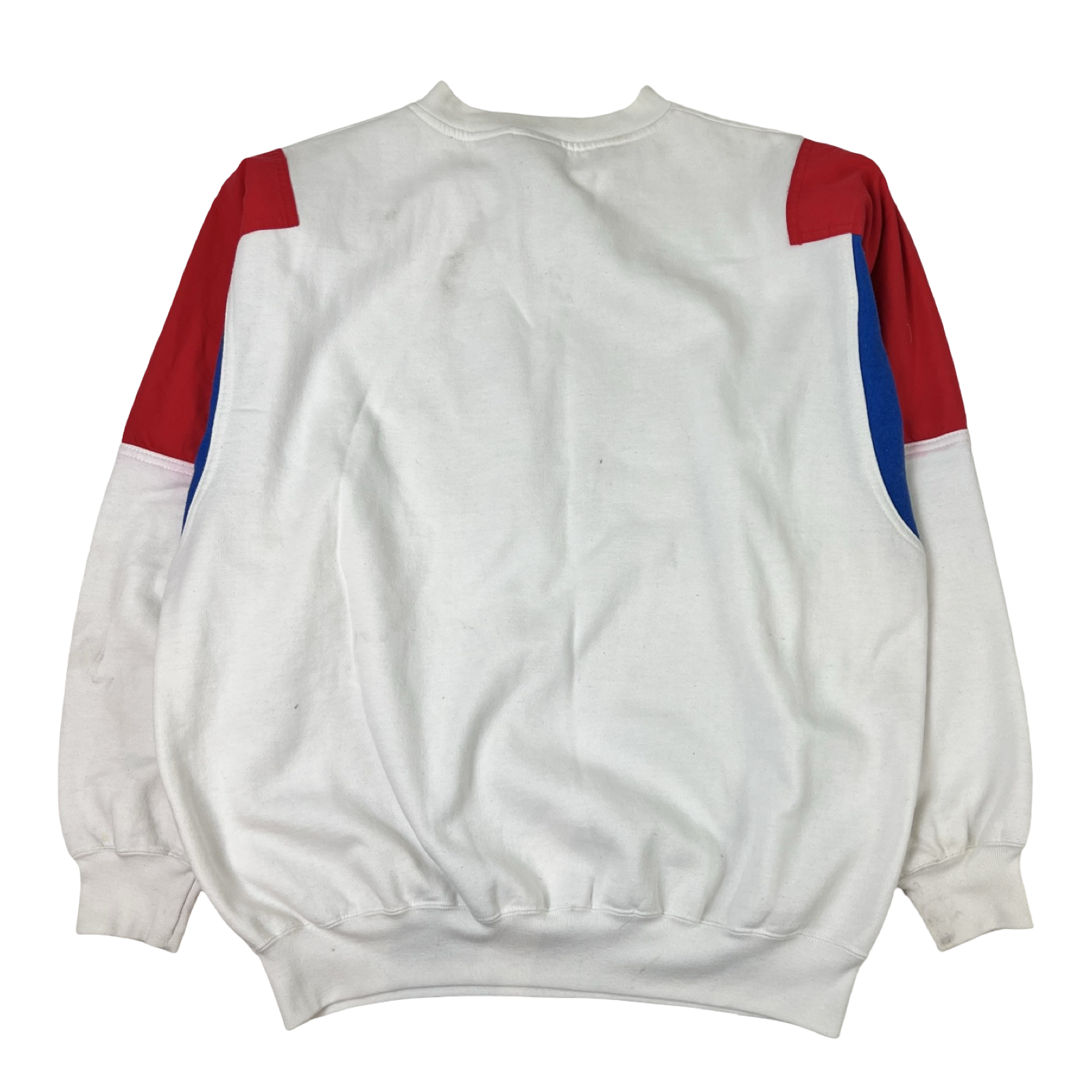 Vintage Skiing Team Blue Contrast Color-Blocked Crewneck