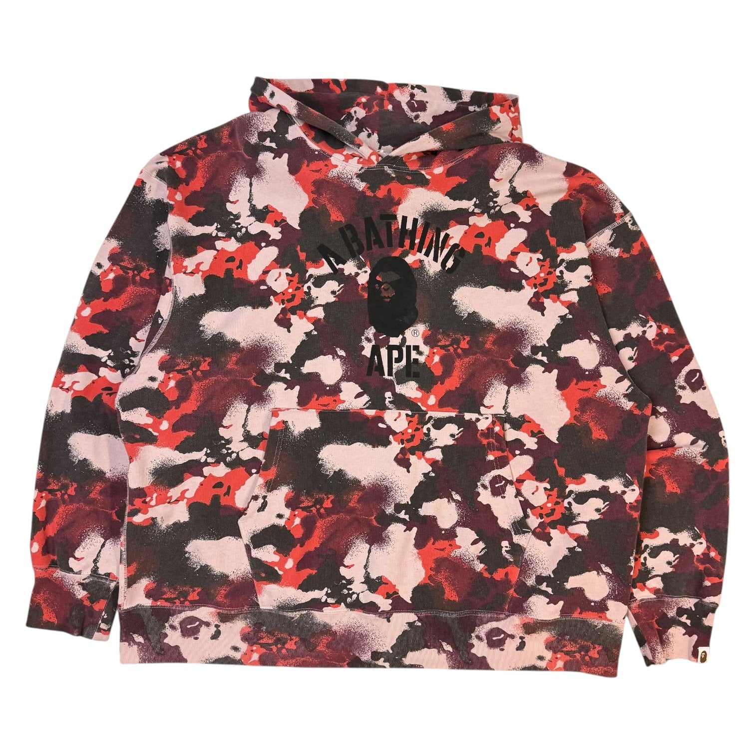 A Bathing Ape Map Camo Hoodie Red