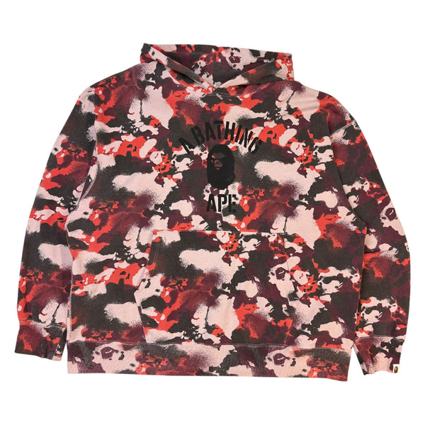 A Bathing Ape Map Camo Hoodie Red