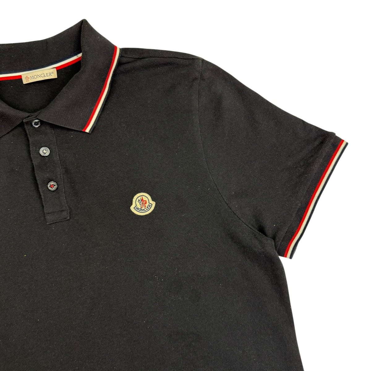 Moncler Button Up Polo Navy Blue