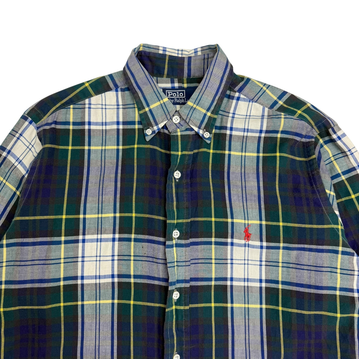 Vintage Polo Ralph Lauren L/S Button Up Plaid Green