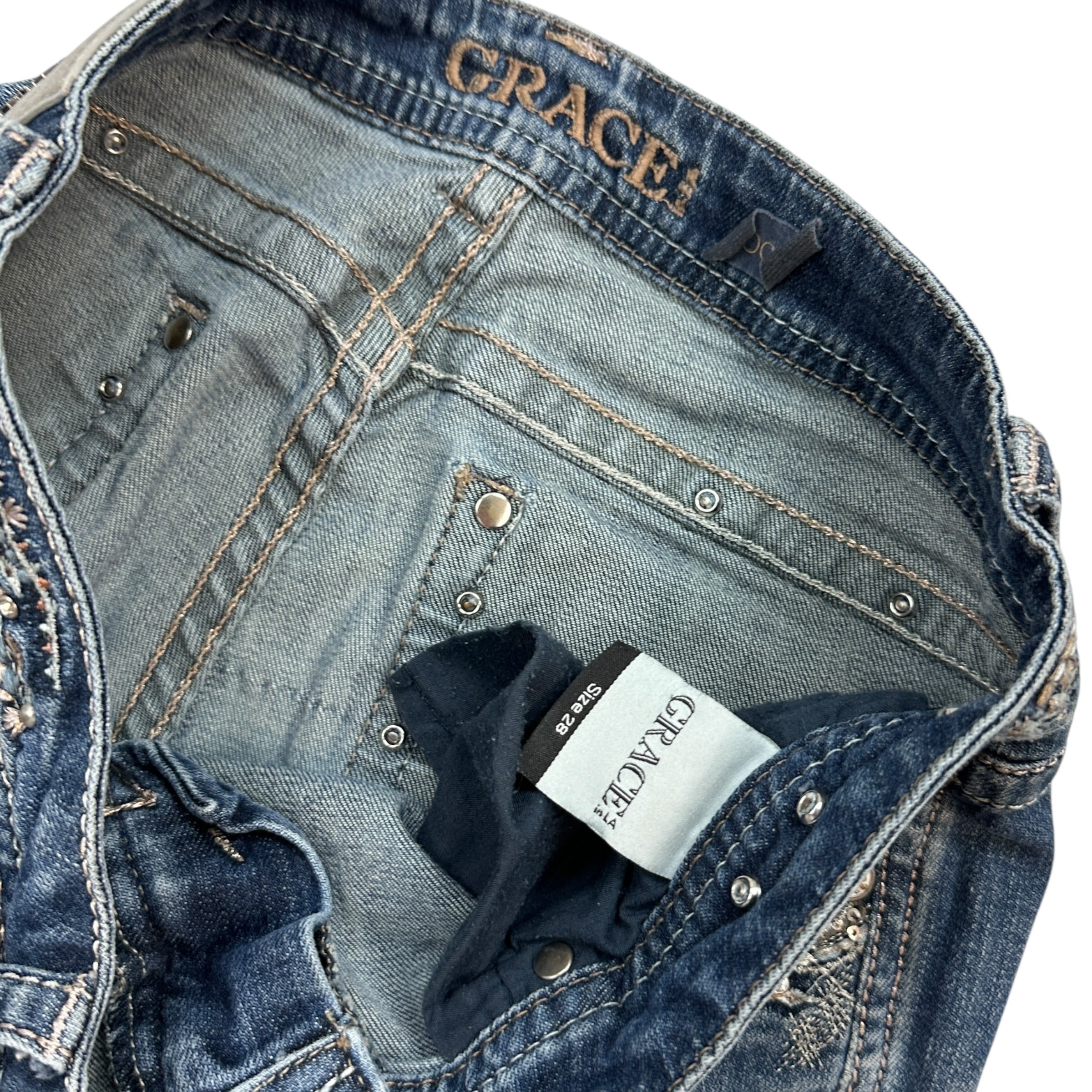 (W) Vintage Y2K Grace in LA Boot Cut Denim Jeans