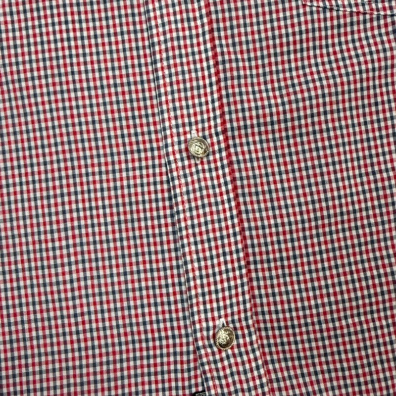 Vintage Versace Jeans Couture Checkered Button Up Shirt Red