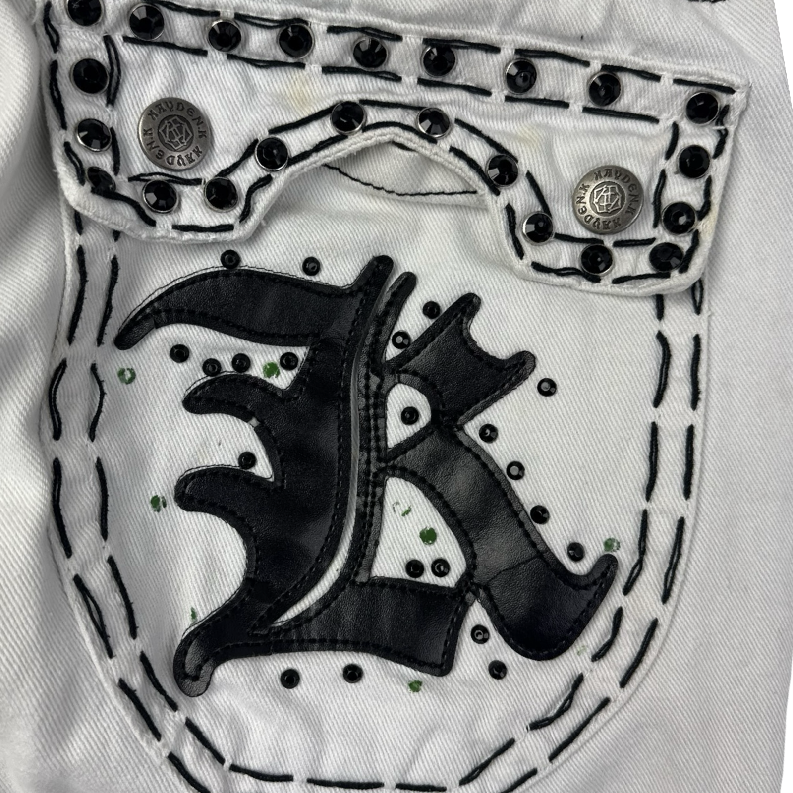 Vintage Y2K Reve Jeans. Contrast Gothic Denim Bottoms White