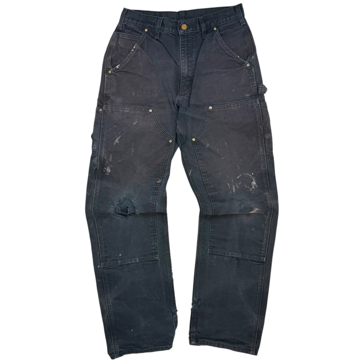 Vintage Carhartt Double Knee Distressed Pants Black