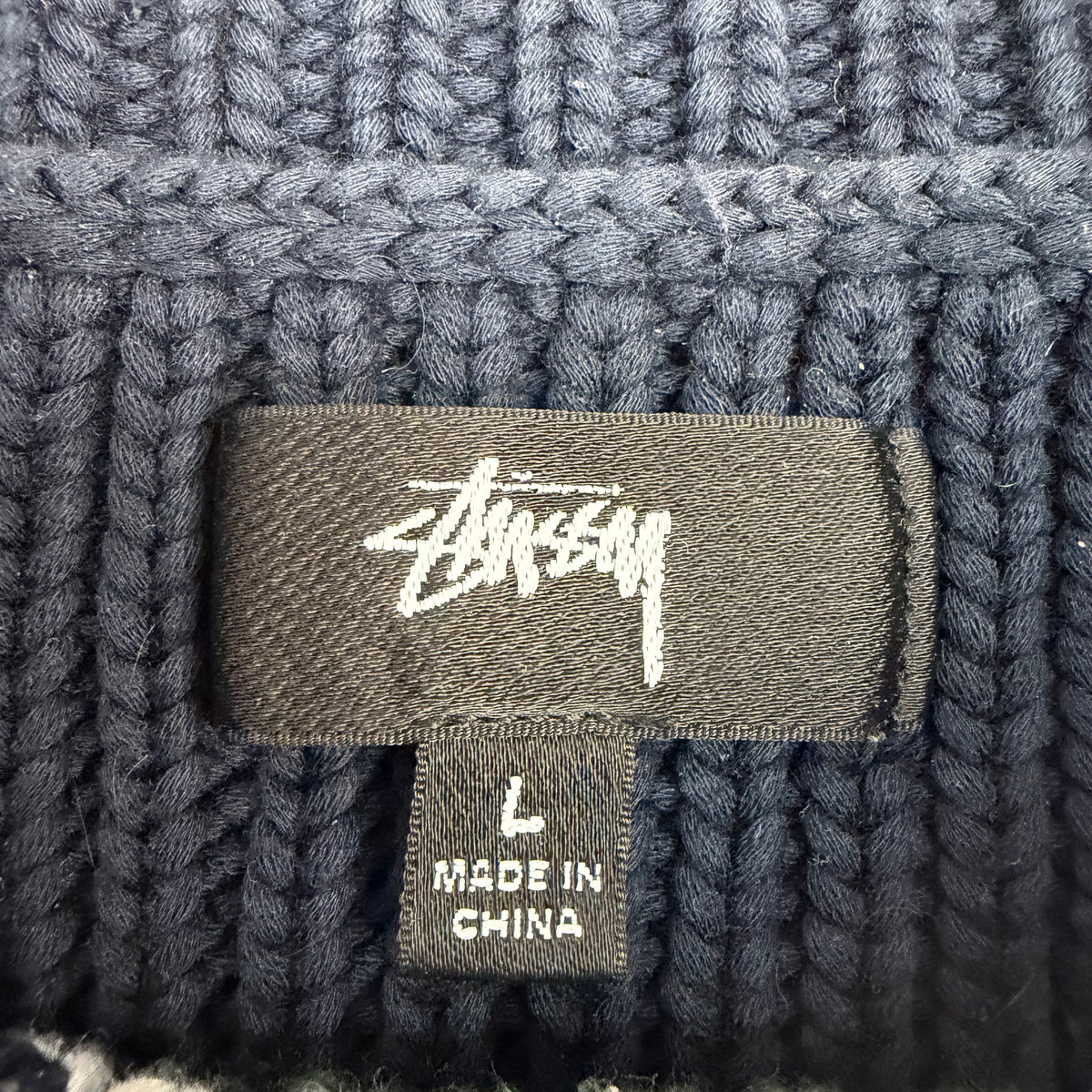FW25 Stussy Stripe Knit Crewneck Navy