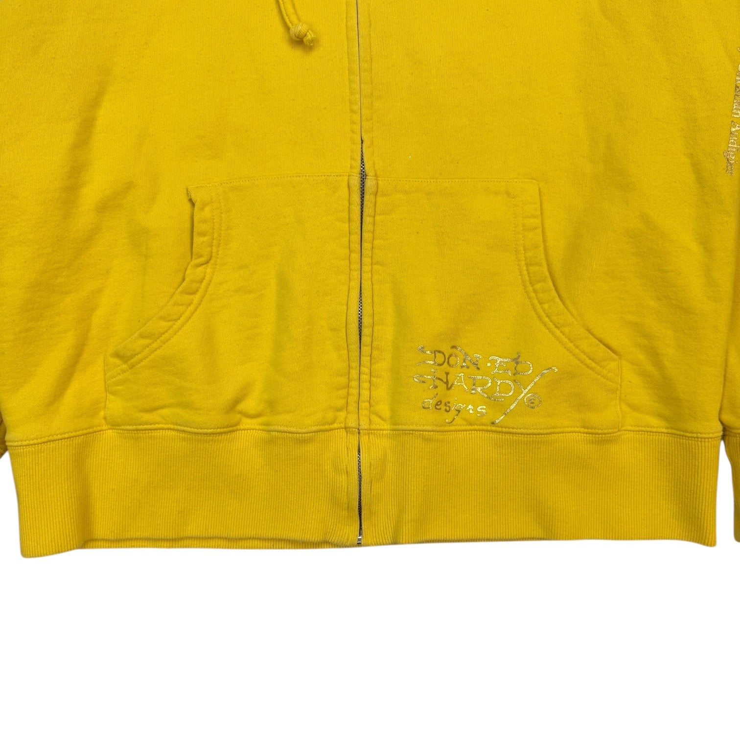 Vintage Y2K Ed Hardy By Christian Audigier Zip Up Hoodie Yellow