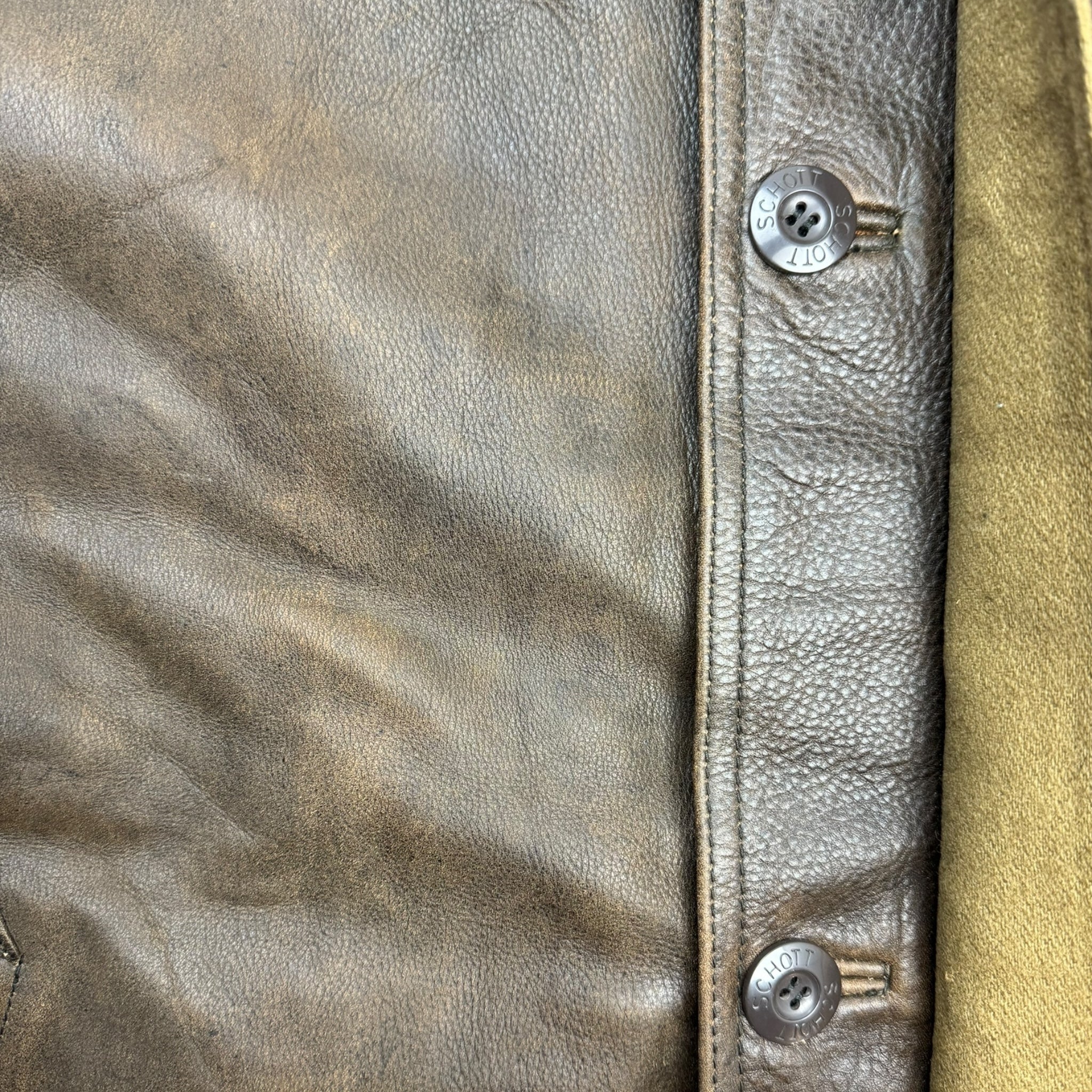 Vintage Schott Leather Button Blouson Jacket