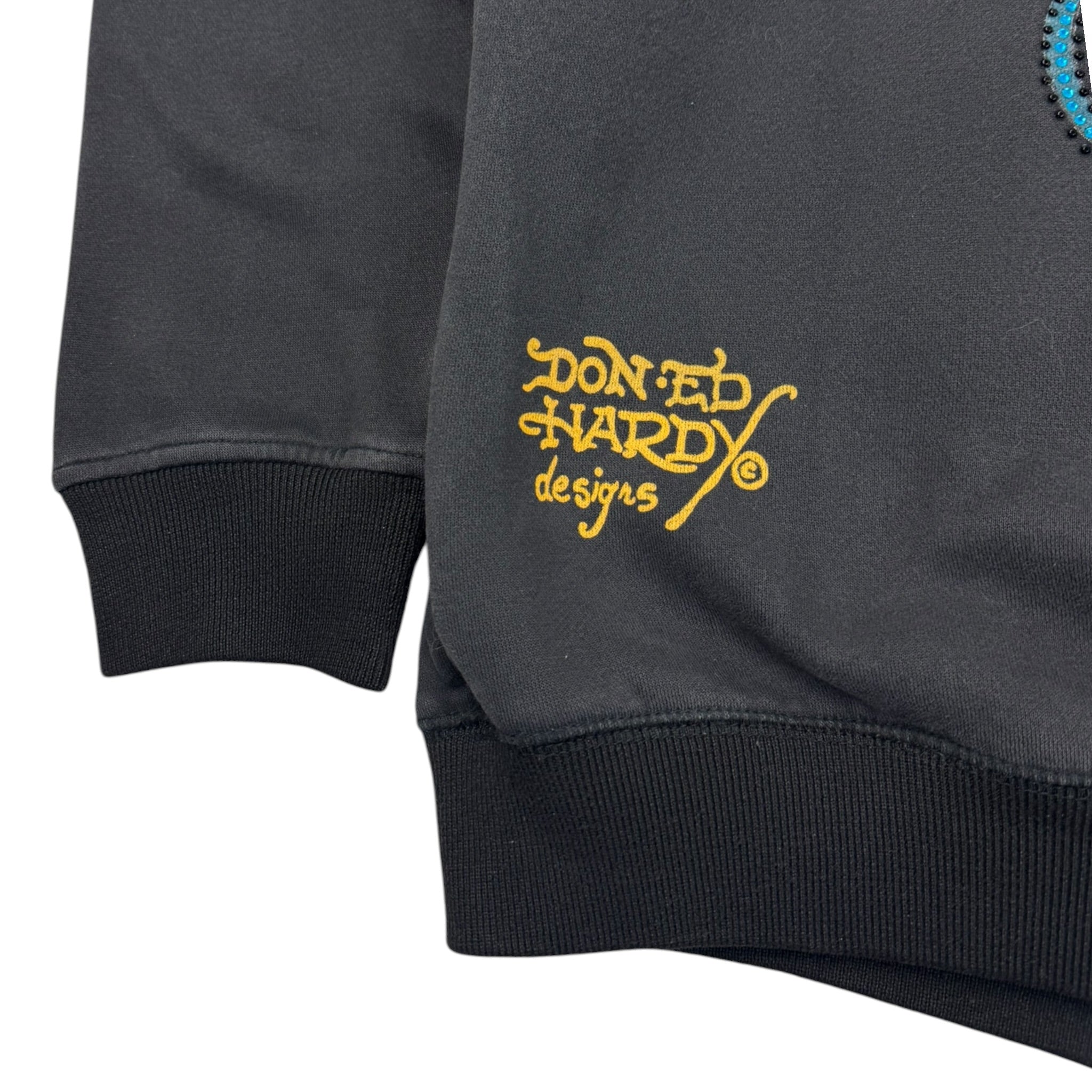 Vintage Y2K Ed Hardy Rhinestone Zip Up Hoodie