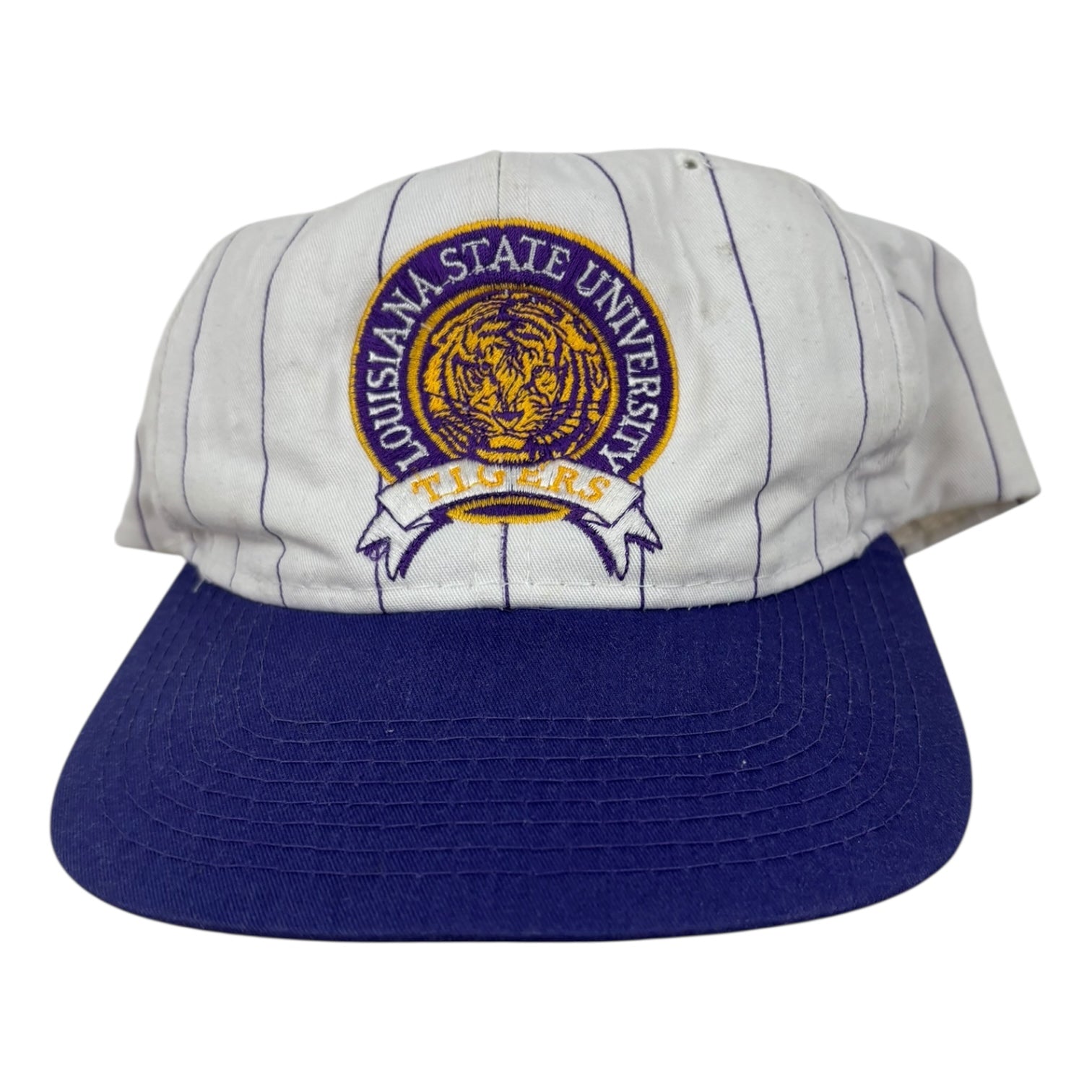 Vintage Louisiana State University Tigers SnapBack Hat White/Purple