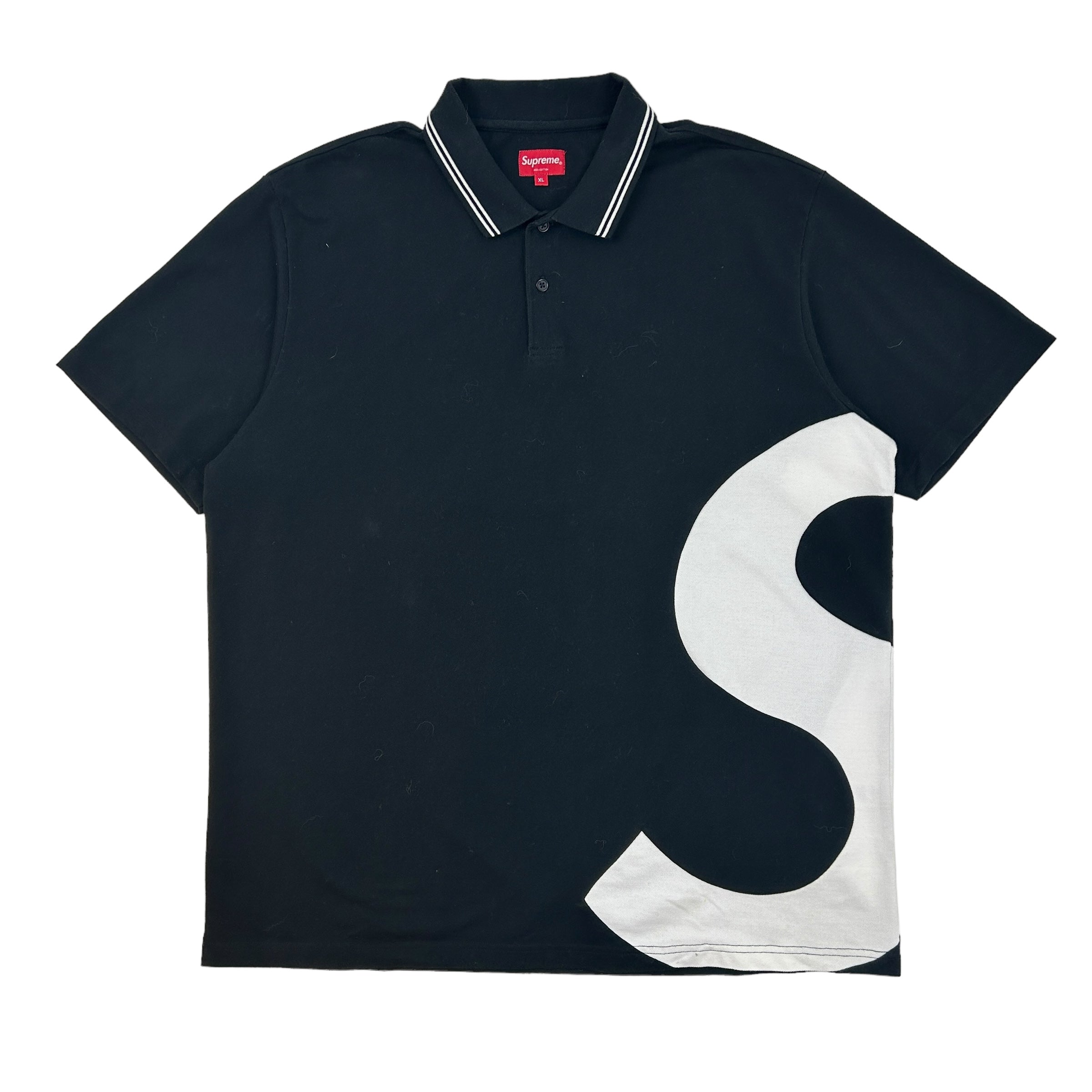 Supreme S Logo Short Sleeve Polo Black