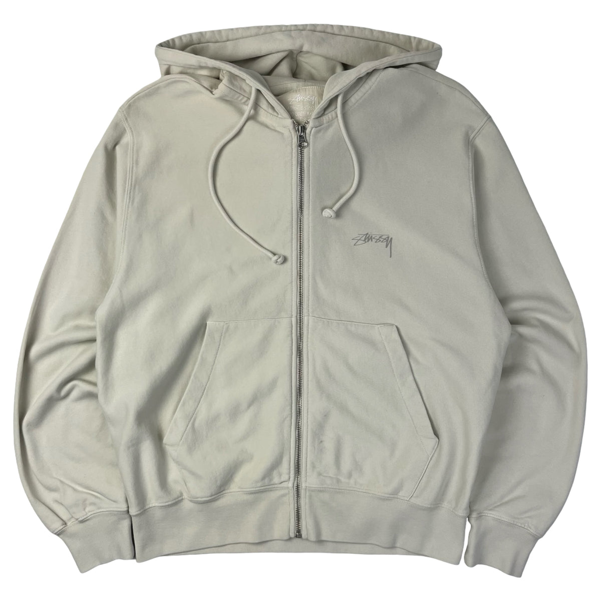 Stussy Lightweight Terry Zip Hoodie Cream