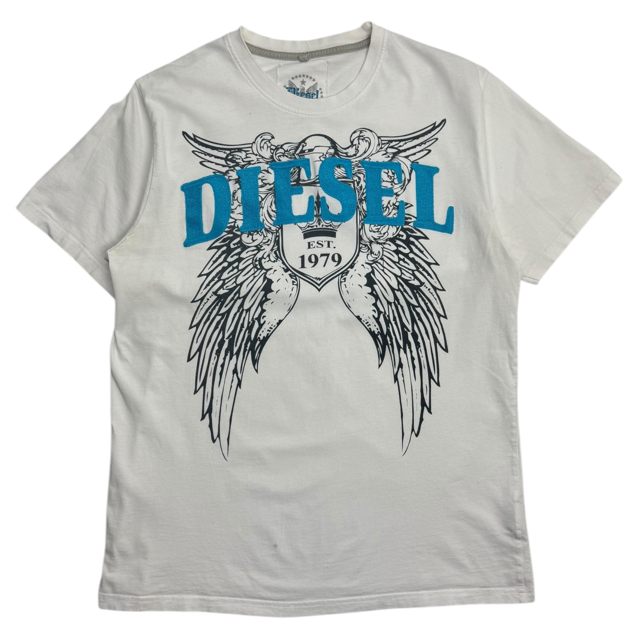 Vintage Y2K Diesel Angel Wings Crest T-Shirt