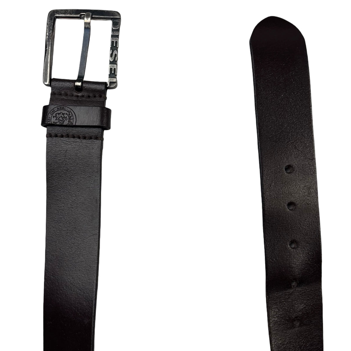 Vintage Diesel Mino1 X05107 Black Leather Belt