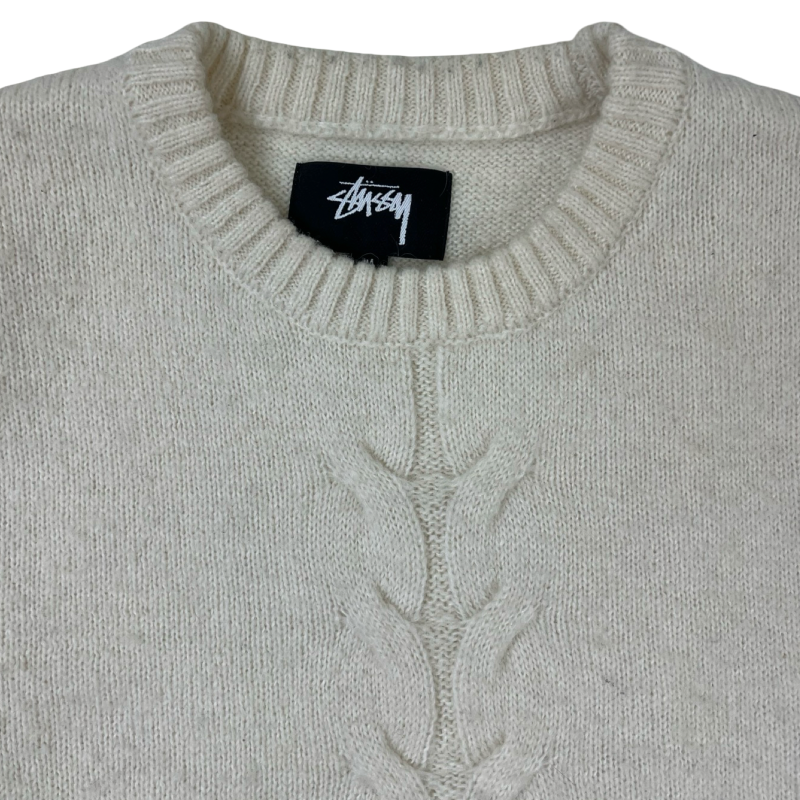 Stussy Double Cable Sweater Ivory