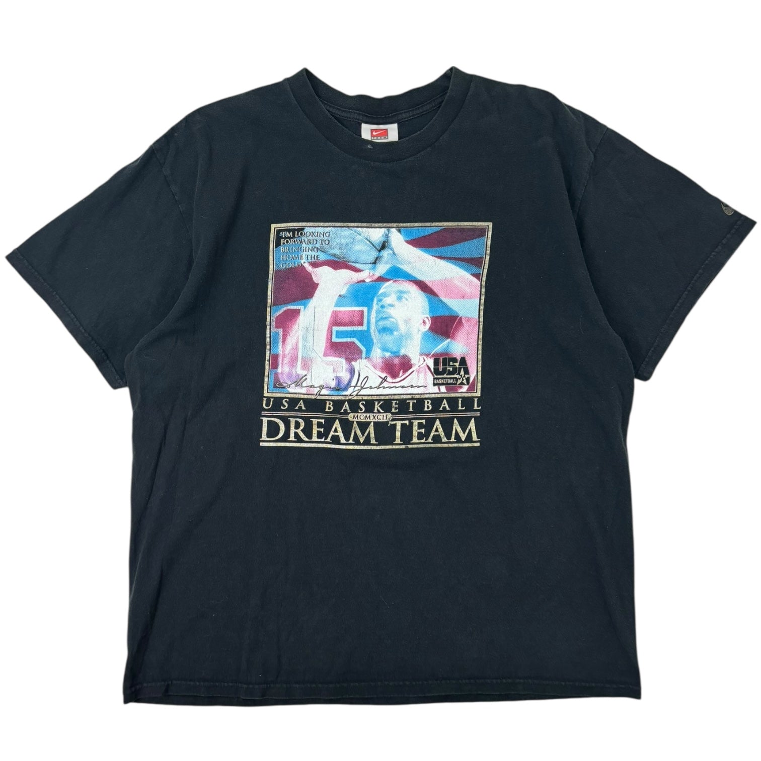 Vintage Nike MCMXCII USA Basketball Dream Team T-Shirt Black