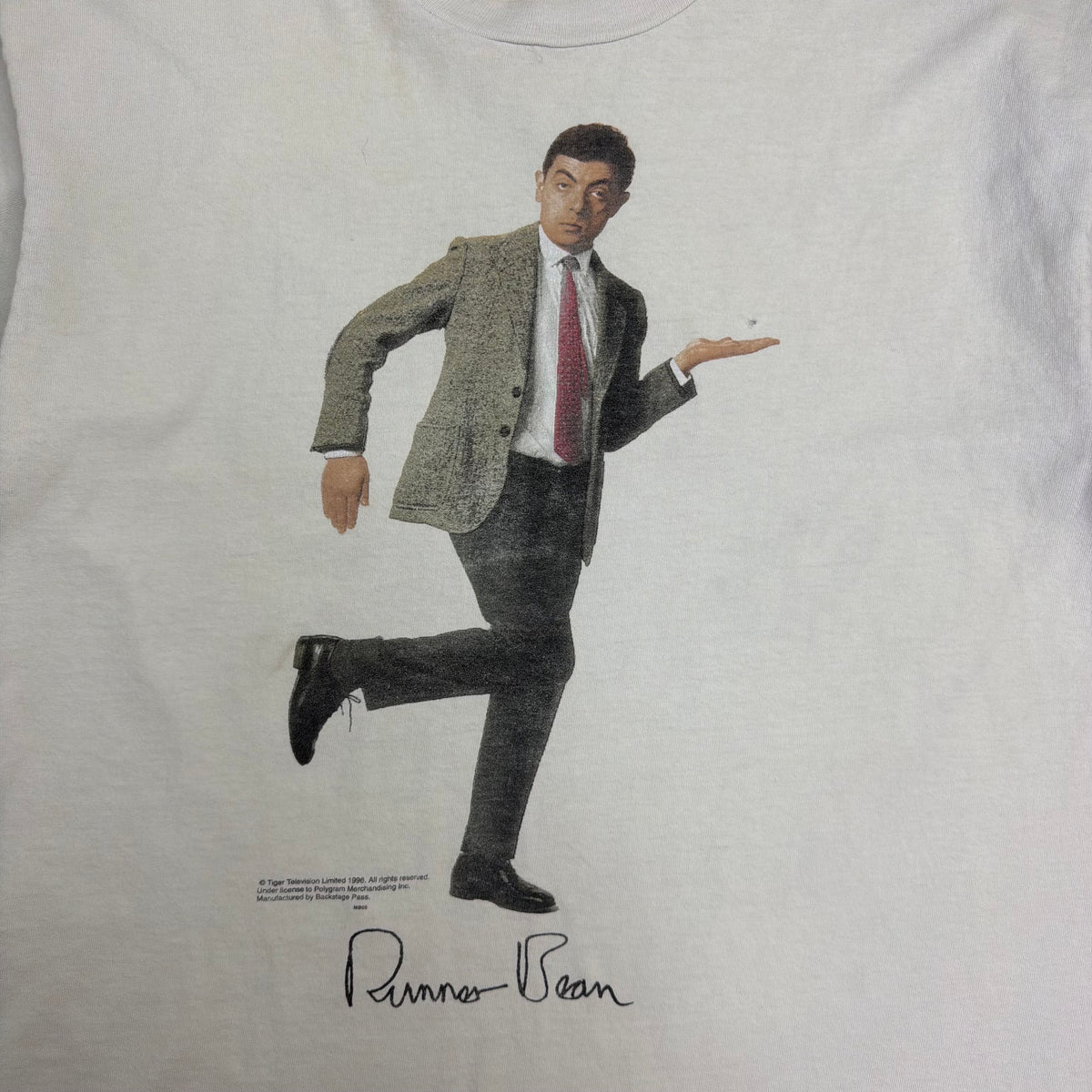 1996 Mr Bean Runner Bean Tee White