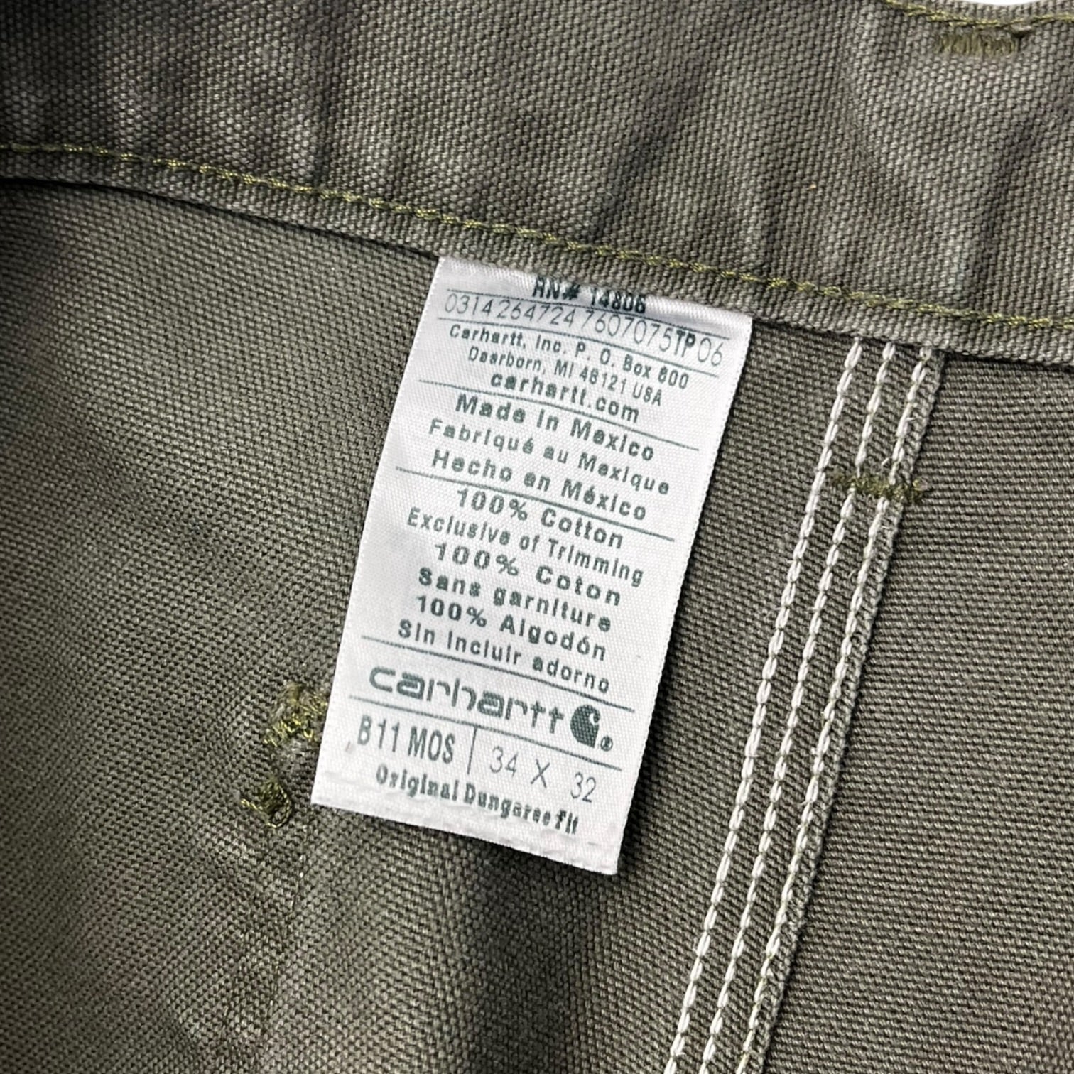 Carhartt B11 Work Pant Moss