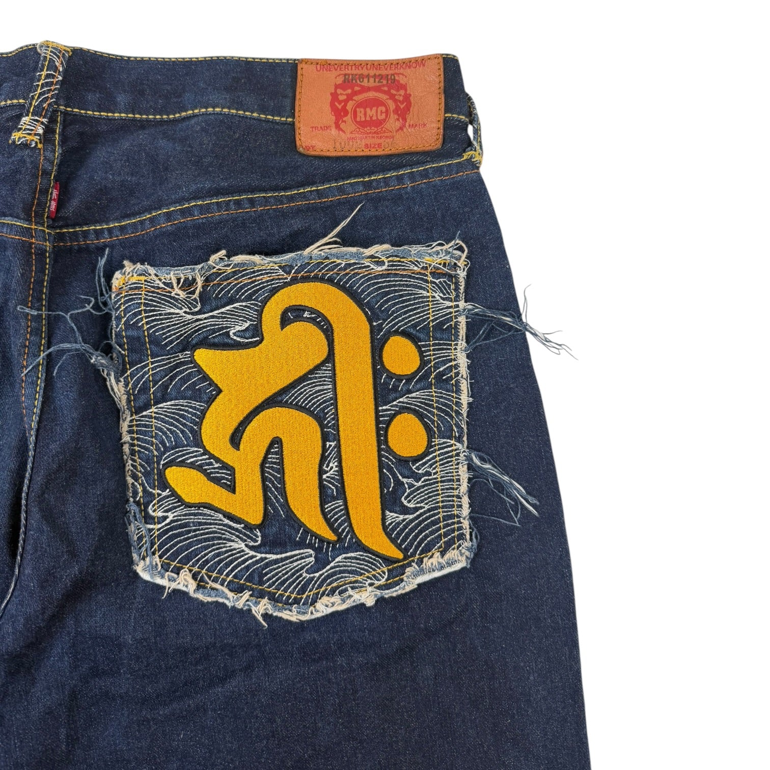 RMC Martin Ksohoh Embroidered Denim Shorts Indigo