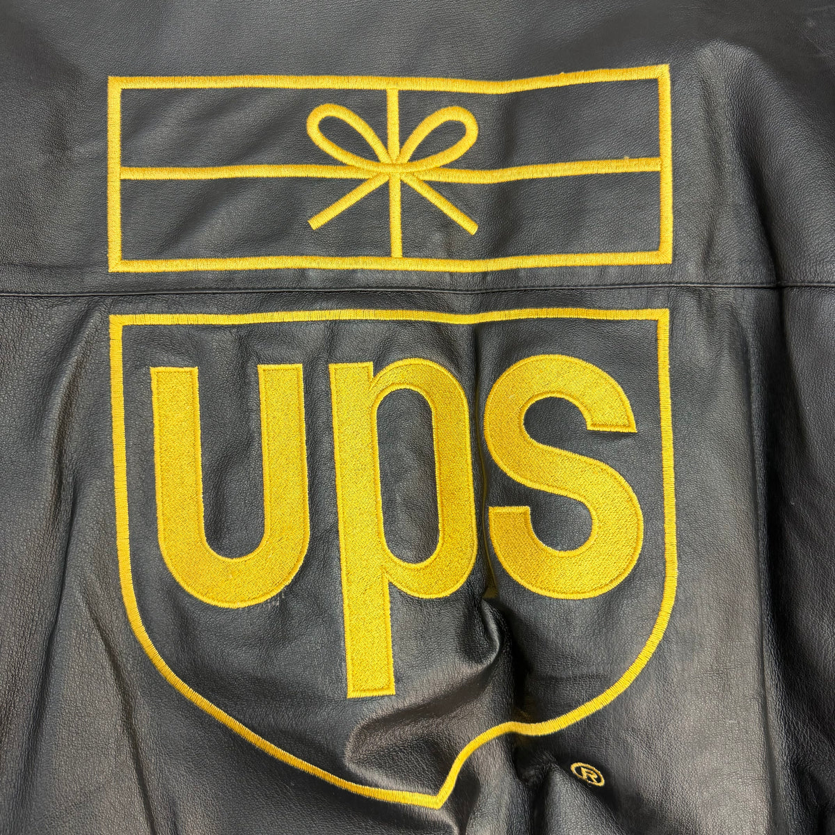 Vintage JH Design Jeff Hamilton UPS NASCAR Leather Racing Jacket Black