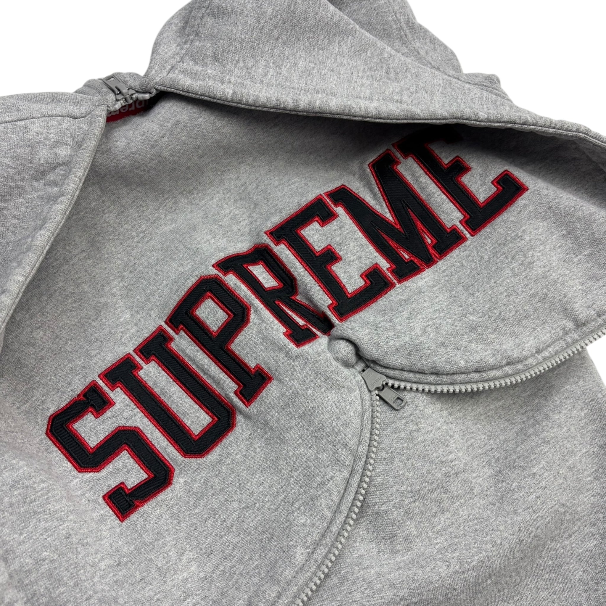 Supreme Split Hood Zip Up Sweat Heather Grey
