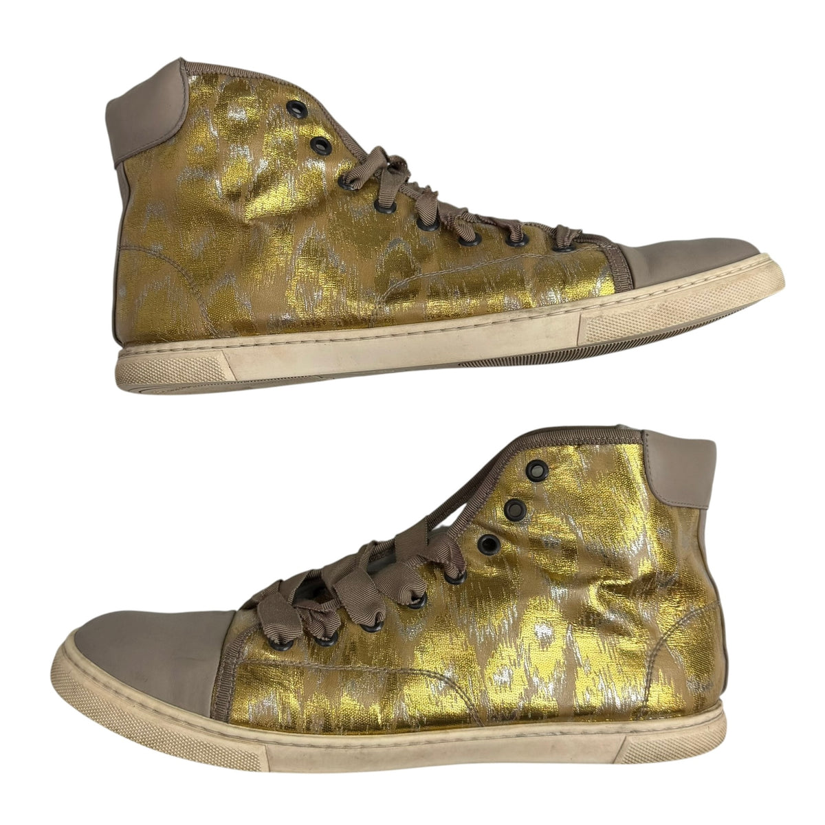 (W) Lanvin High Top Metallic Sneaker Gold (Used)