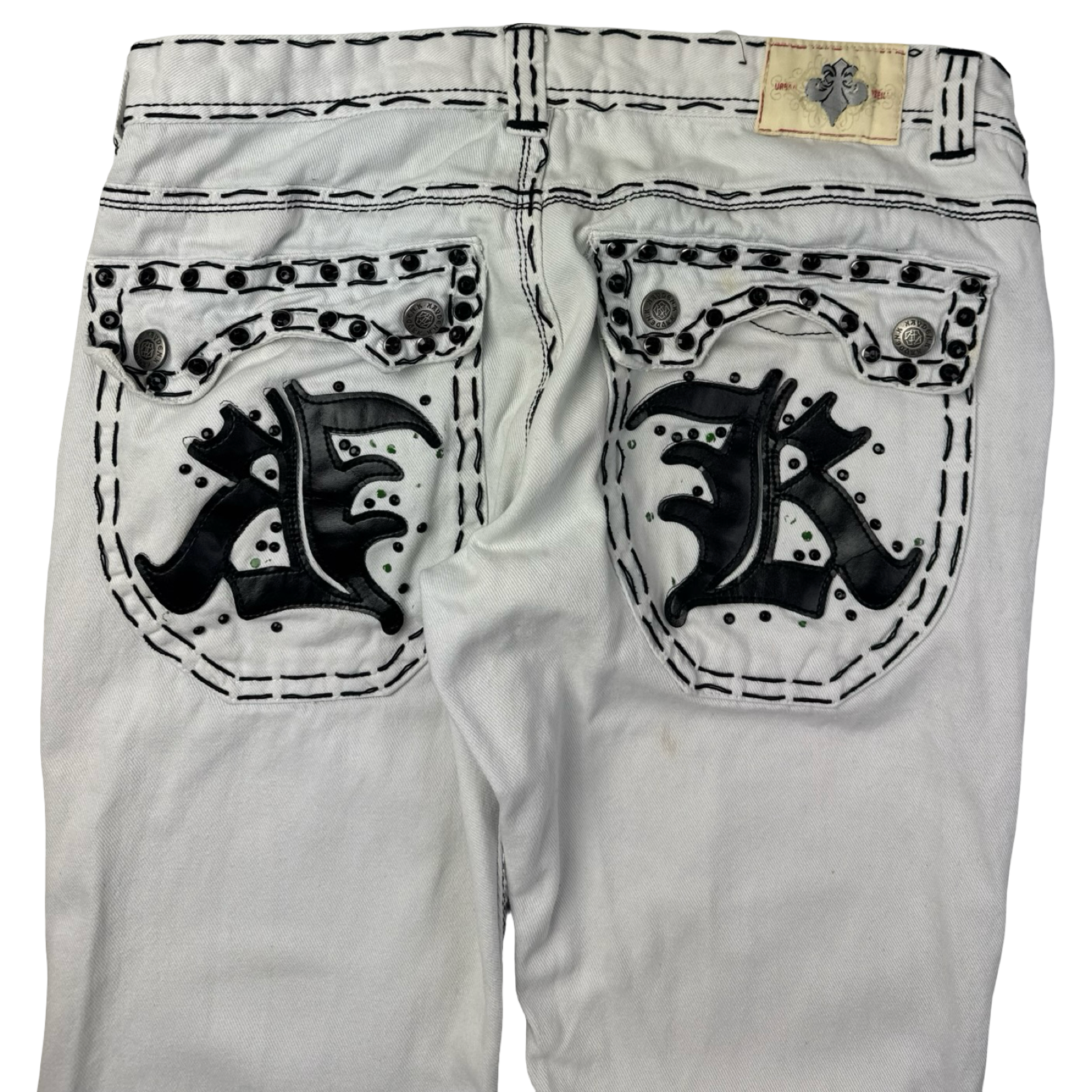 Vintage Y2K Reve Jeans. Contrast Gothic Denim Bottoms White