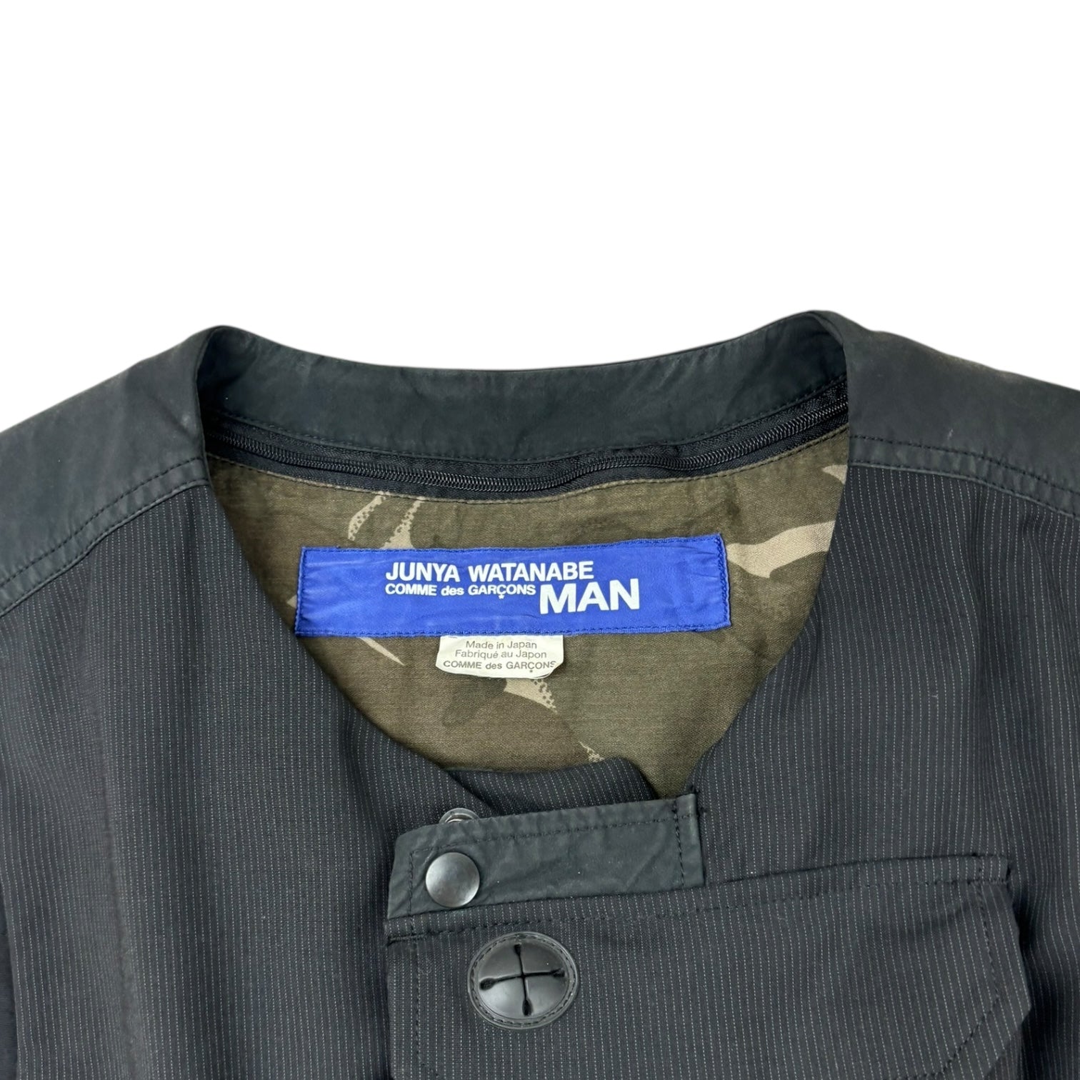 Junya Watanabe x Comme Des Garçons MAN SS19 Pinstripe Utility Down Vest Black