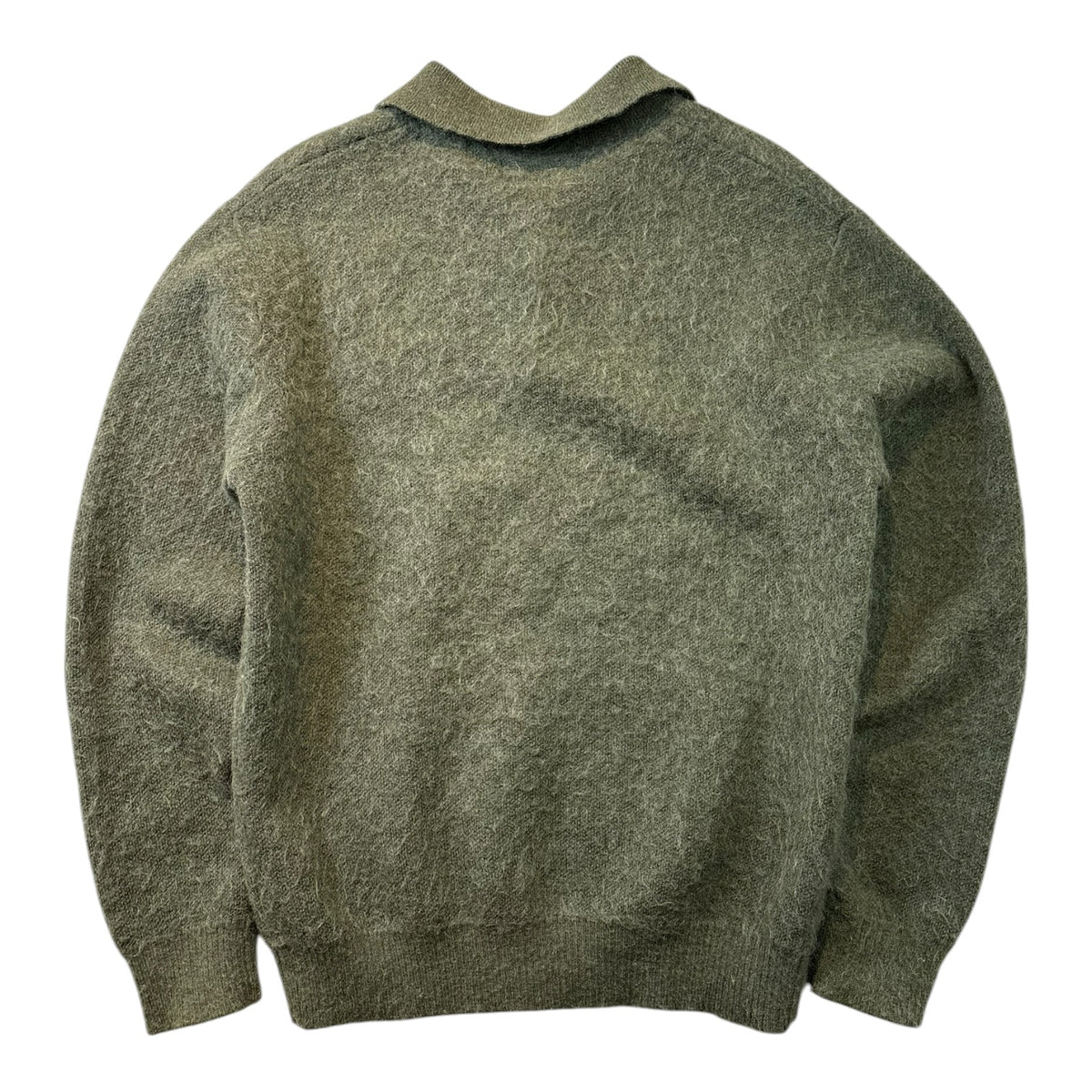 Beams Plus Knit Polo Shaggy 9G Olive Green