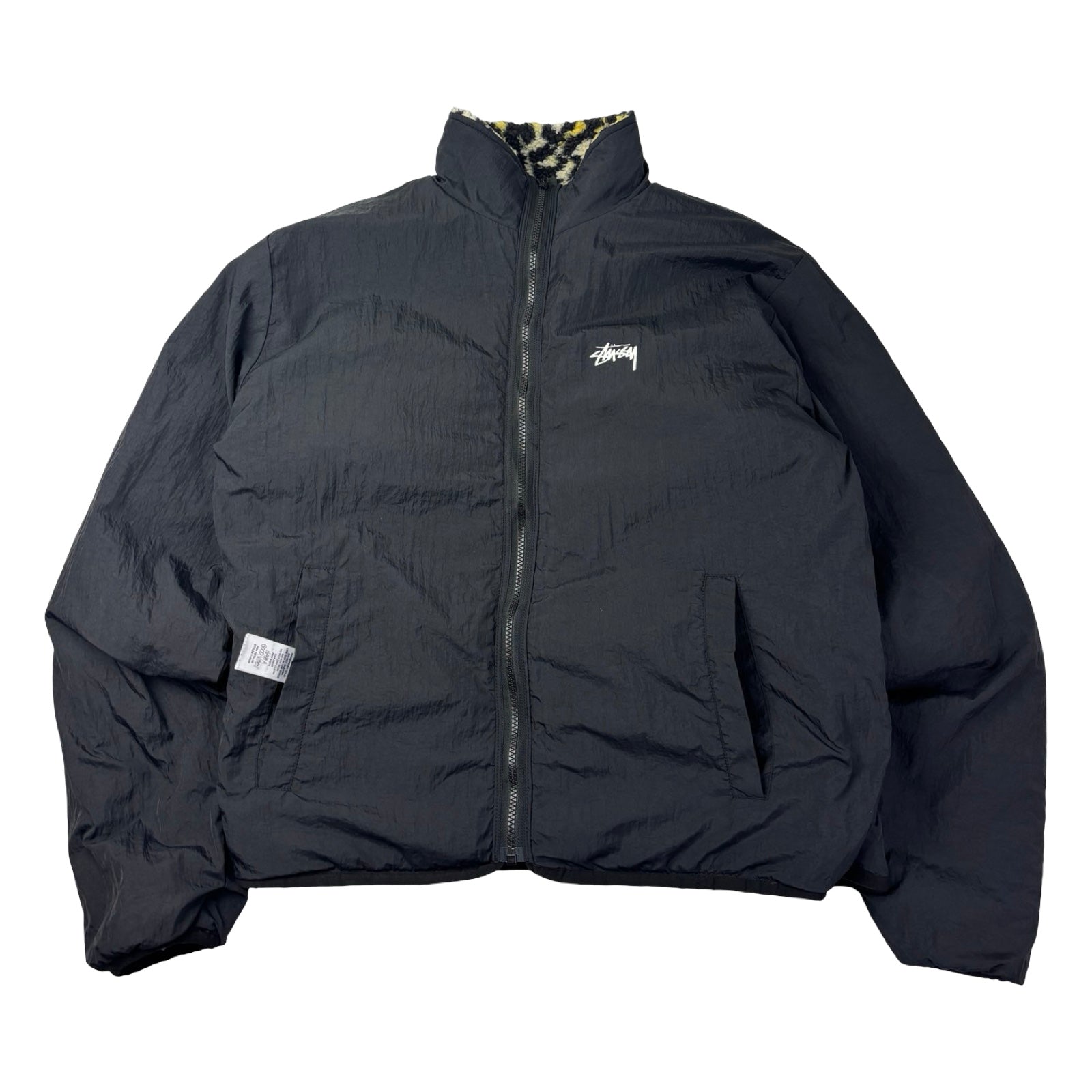 Stussy Sherpa Reversible Jacket Yellow Leopard