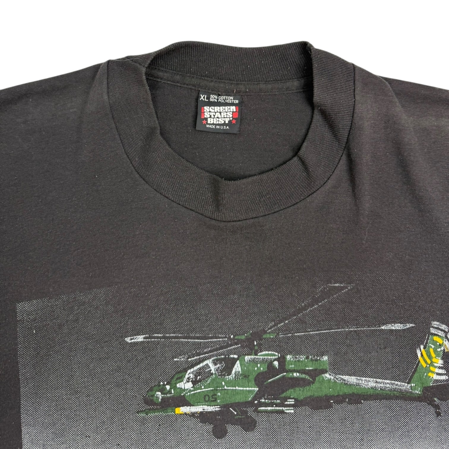 Vintage Apache Helicopter McDonnell Douglas T-Shirt Black