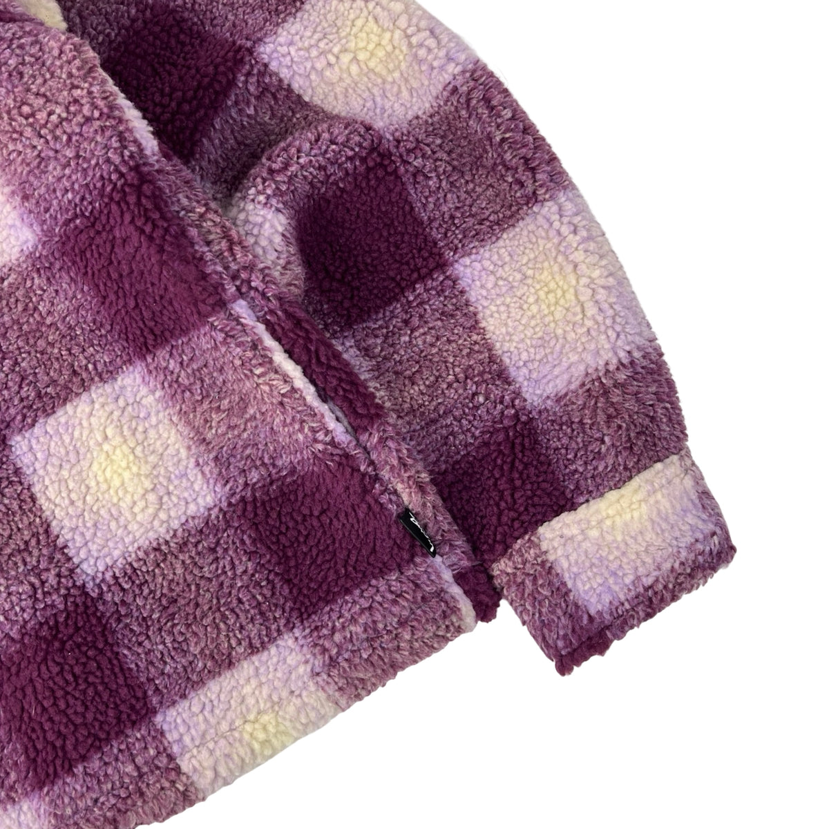 Stussy Shadow Plaid Zip Sherpa Berry