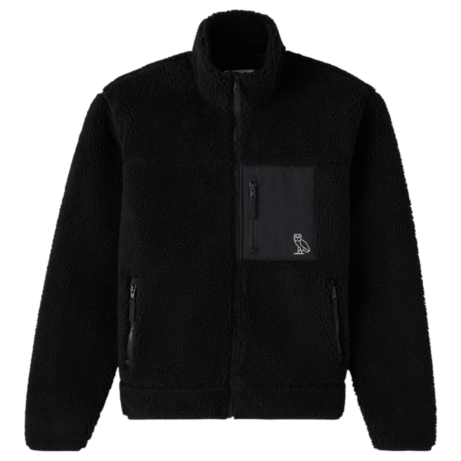 OVO Deep Pile Sherpa Fleece Jacket Black