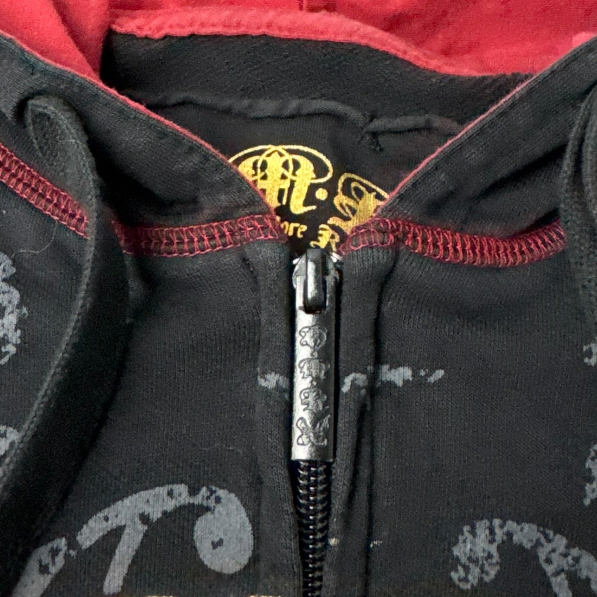 Vintage Y2K O.M.R. All Over Print Zip Up Emo Cyber Hoodie