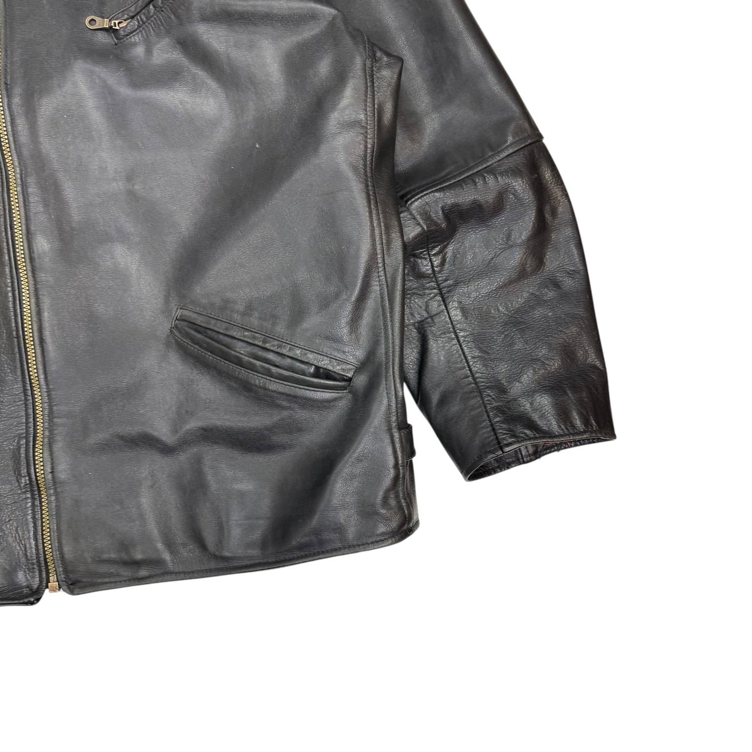 Vintage Retreat Outdoors Leather Jacket Black