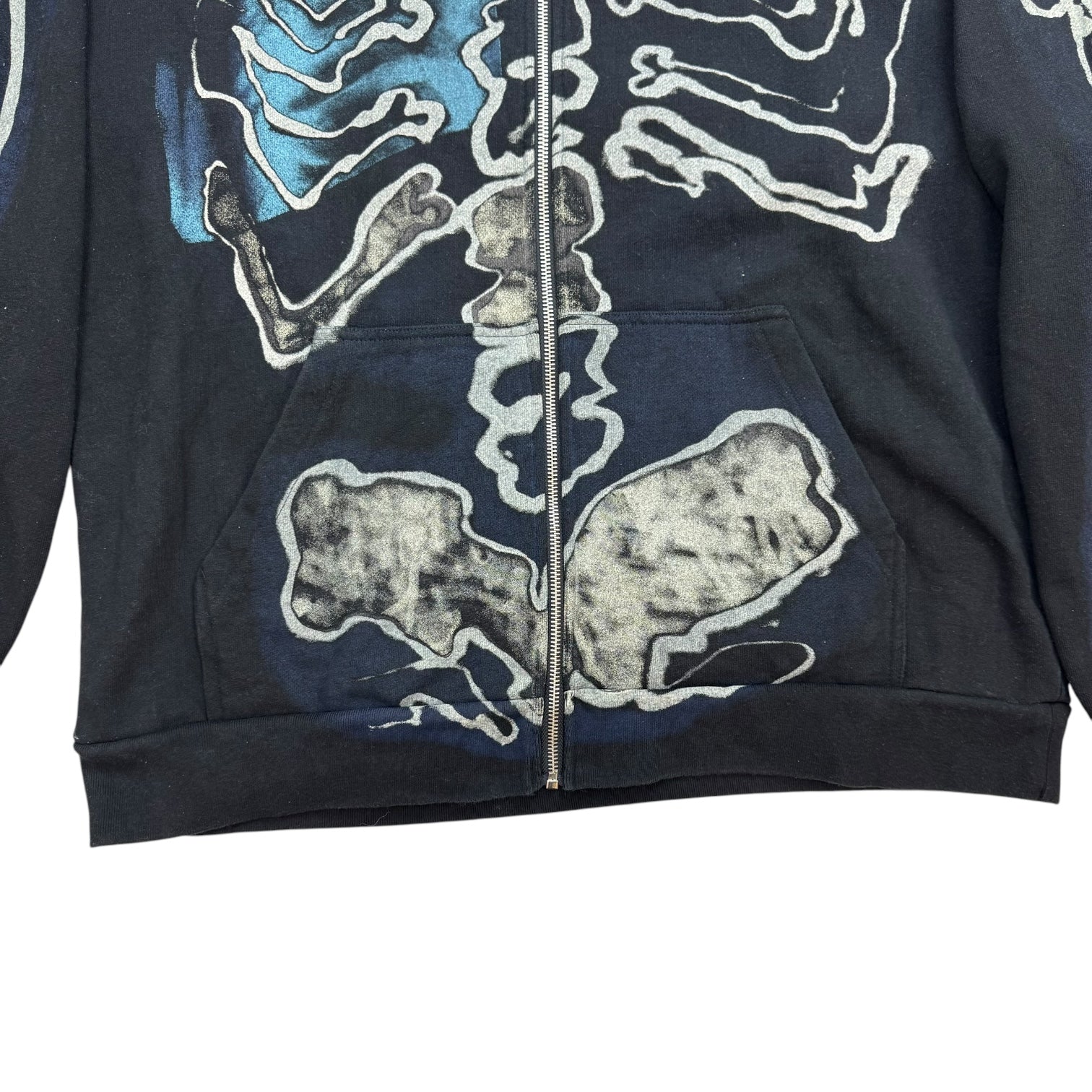 Travis Scott Cactus Jack x Fragment Skeleton Graffiti Full Zip Hoodie Black