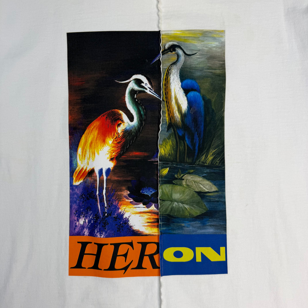 Heron Preston Split Herons Oversized Tee White