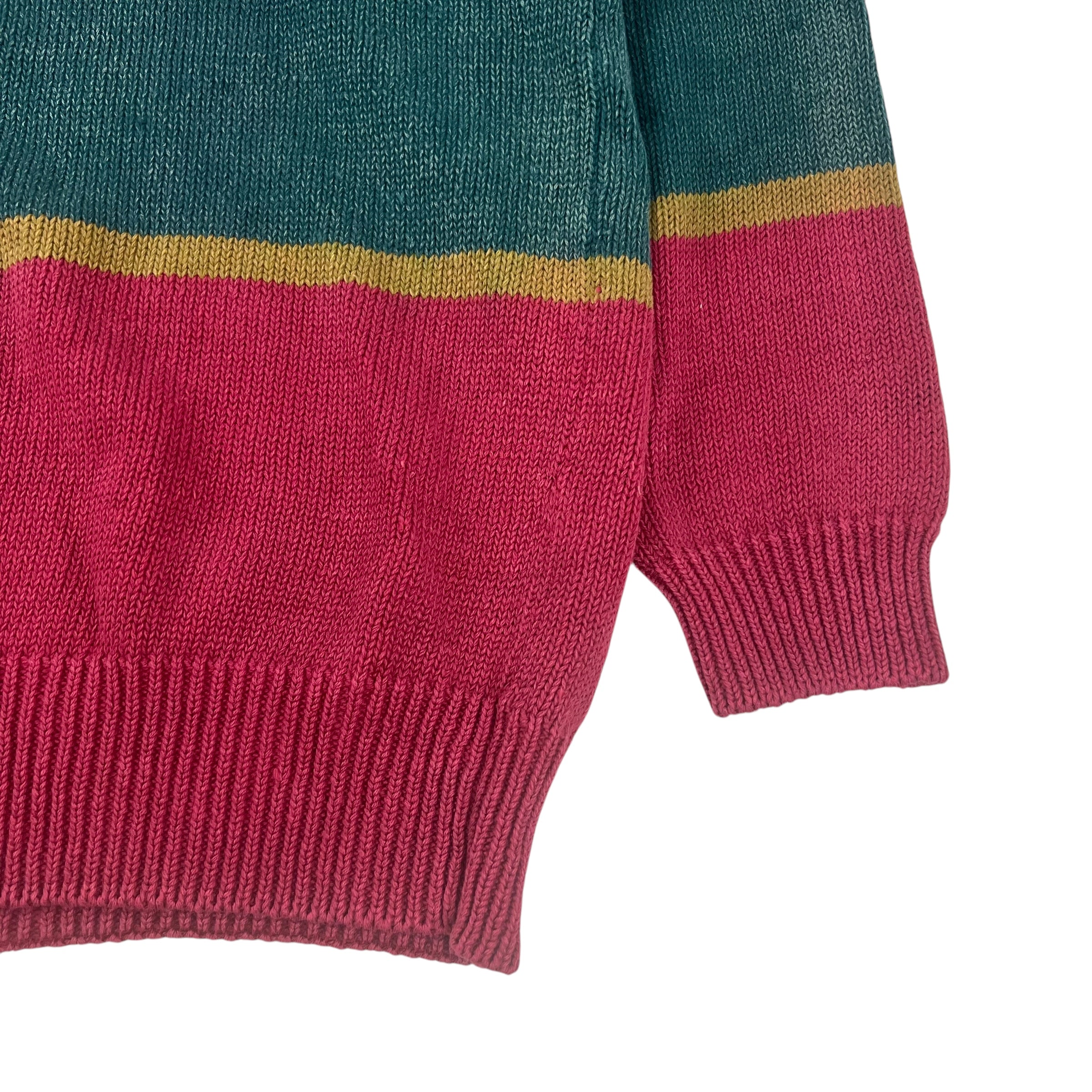 Vintage Tri-Tone Striped Knit Sweater